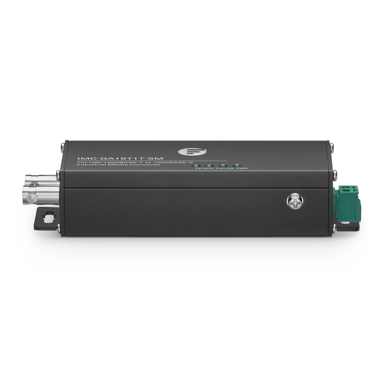 Mini Industrial Unmanaged 1x 10/100/1000Base-T RJ45 to 1x 1000Base-X Single Mode ST 1310nm 20km Gigabit Ethernet Media Converter, American Plug Standard