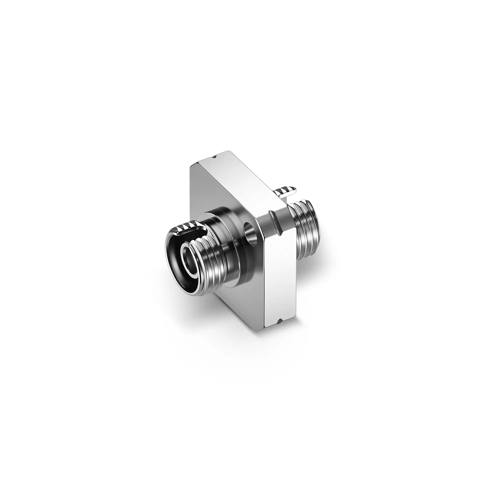 FC/APC to FC/APC Simplex OS2 Single Mode Square Solid Type One Piece Metal Fiber Optic Adapter/Coupler with Flange (10pcs/pack)