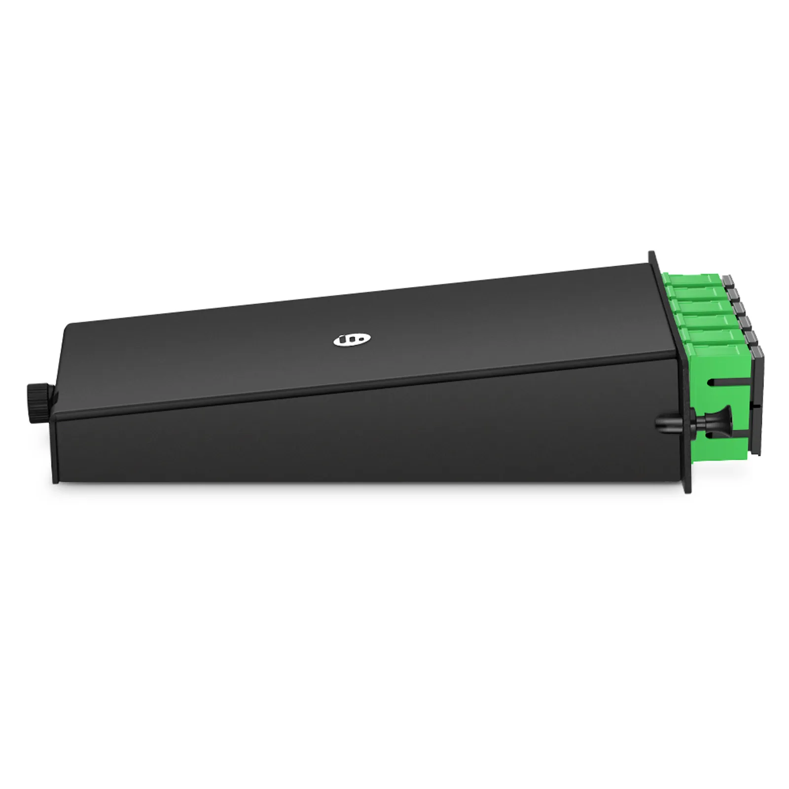 This picture is about FHD® SC Splice Cassette with Pigtails, 12 Fibers OS2 Single Mode, 6 x SC APC Duplex (Green), 0.3dB Max..