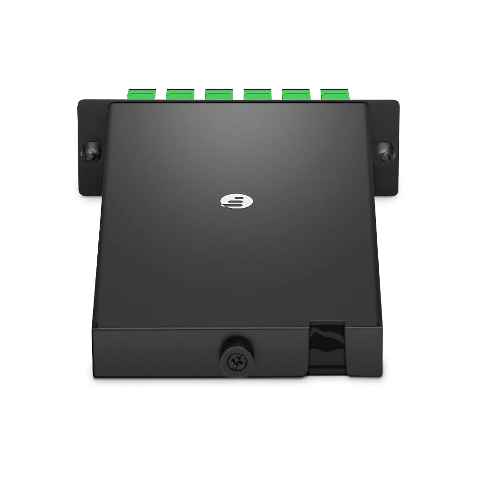 This picture is about FHD® SC Splice Cassette with Pigtails, 12 Fibers OS2 Single Mode, 6 x SC APC Duplex (Green), 0.3dB Max..