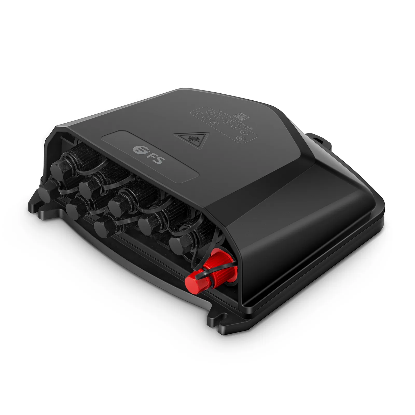 Fully Pre-Terminated End Box for Quick ODN, 9 Ports, 1:8 Splitter, Hardened SC, IL &le;10.8dB, RL &ge;55dB, Heat-Sealed, IP68, PP+GF, Indoor/Outdoor, Wall/Pole/Aerial