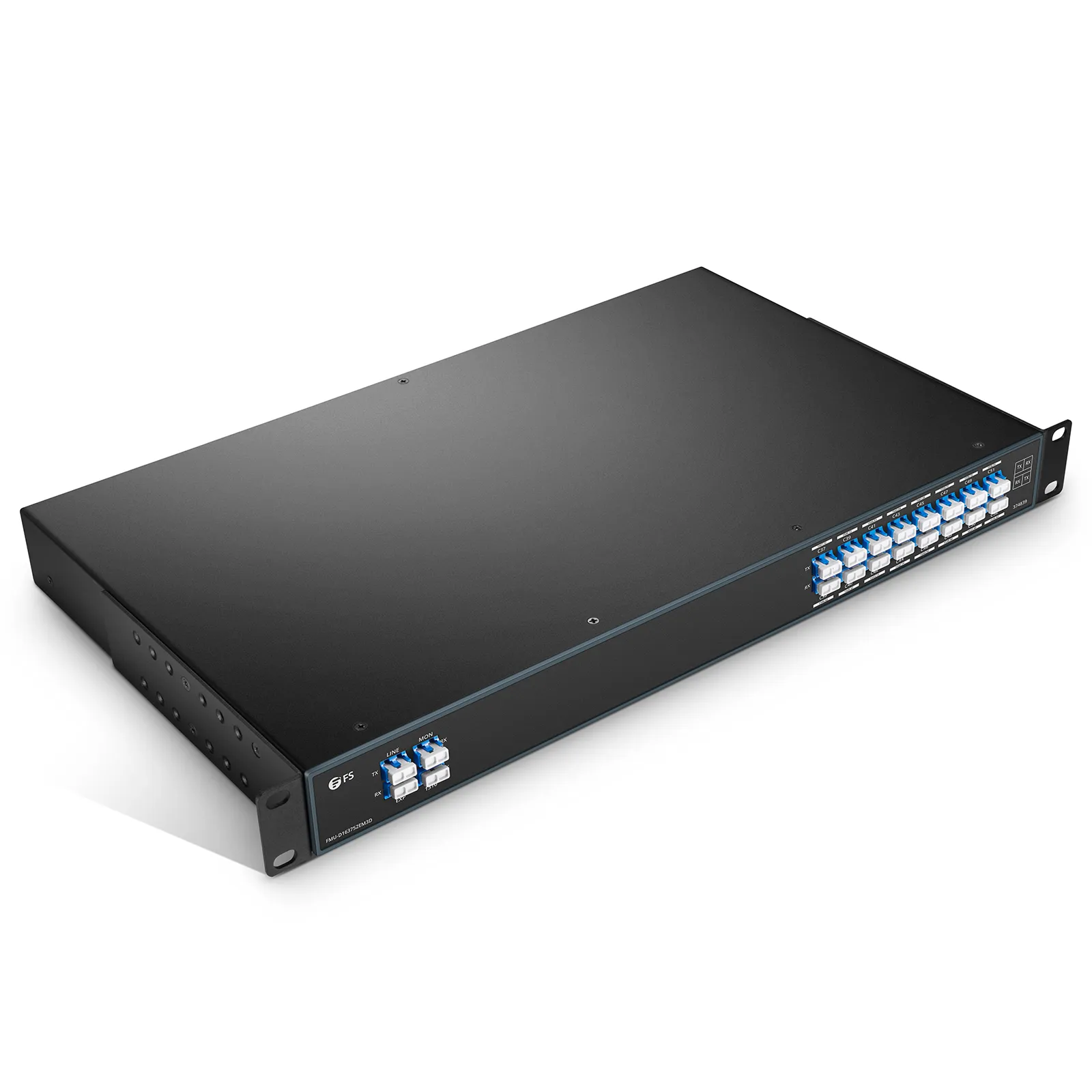 16 Channels DWDM Mux Demux, 100GHz C37-C52, with Monitor, Expansion and 1310nm Port, 4.6dB IL, LC/UPC, Dual Fiber, FMU 1U Rack Mount