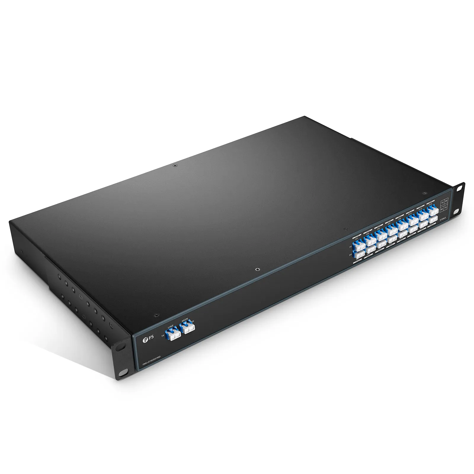16 Channels O-band DWDM Mux Demux, 228.4-231.4THz, with Monitor Port, 5.0dB Typical IL, LC/UPC, Dual Fiber, FMU 1U Rack Mount