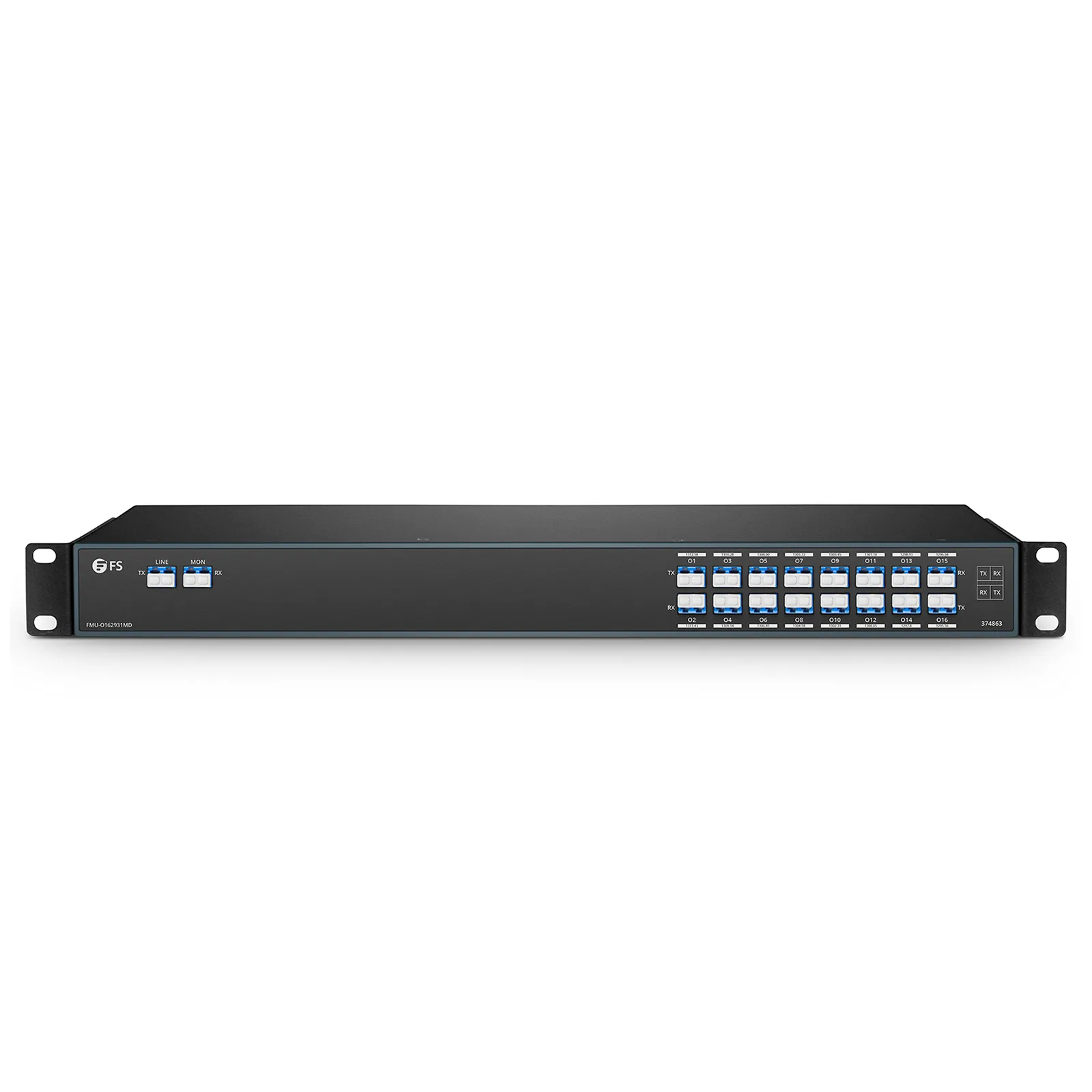 16 Channels O-band DWDM Mux Demux, 228.4-231.4THz, with Monitor Port, 5.0dB Typical IL, LC/UPC, Dual Fiber, FMU 1U Rack Mount