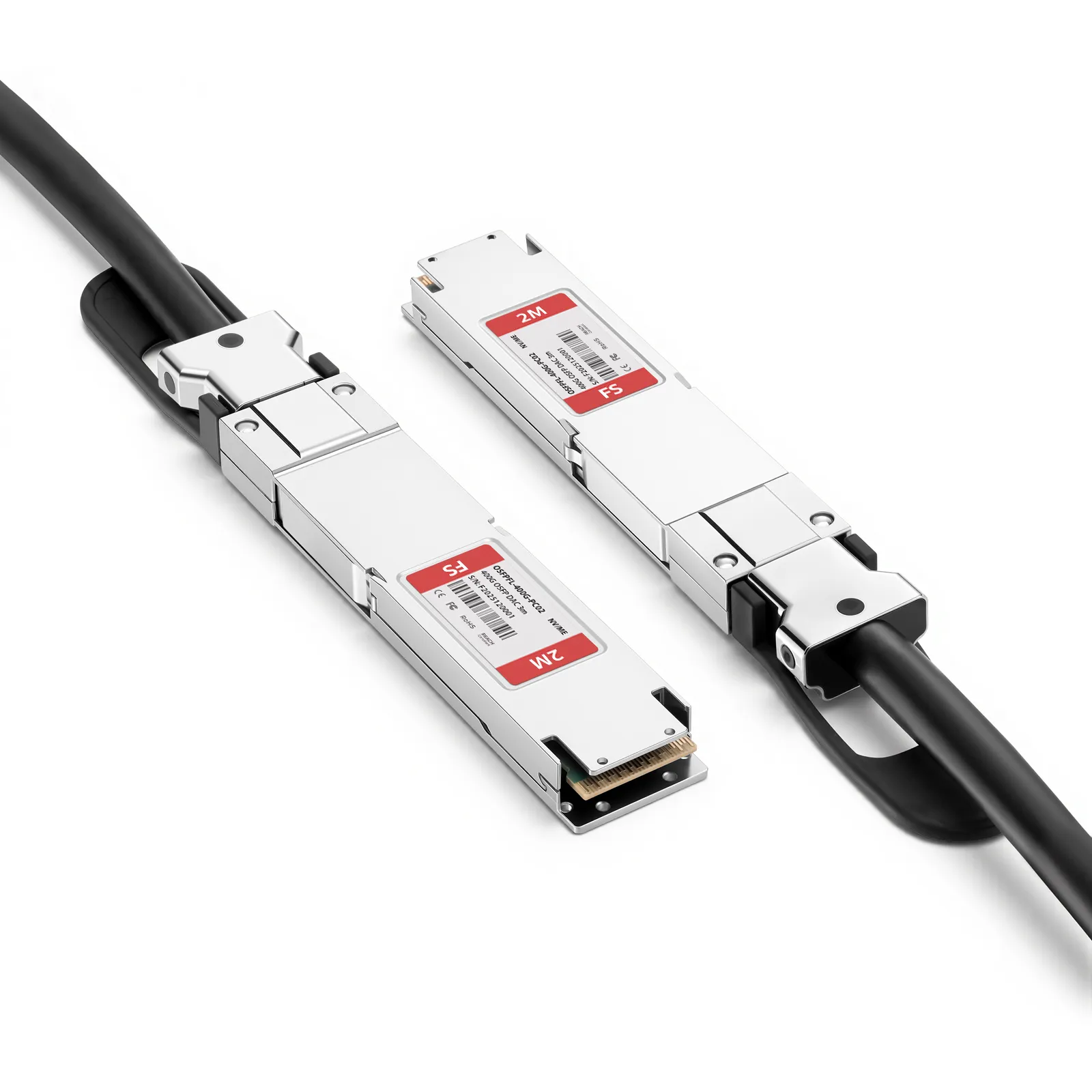 2m (7ft) NVIDIA/Mellanox Compatible 400G OSFP 4 x 100G PAM4 RHS/Flat Top Ethernet Passive Copper Twinax Cable