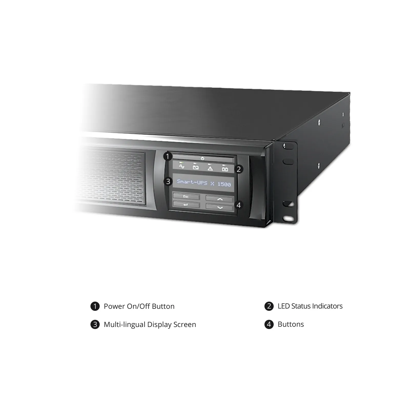 APC Smart-UPS X, Line Interactive, 1500VA/1350W, 120V, 8 x 5-15R Outlets, SmartConnect & SmartSlot, 1 Replaceable Battery Module, Rack 2U/Tower Convertible