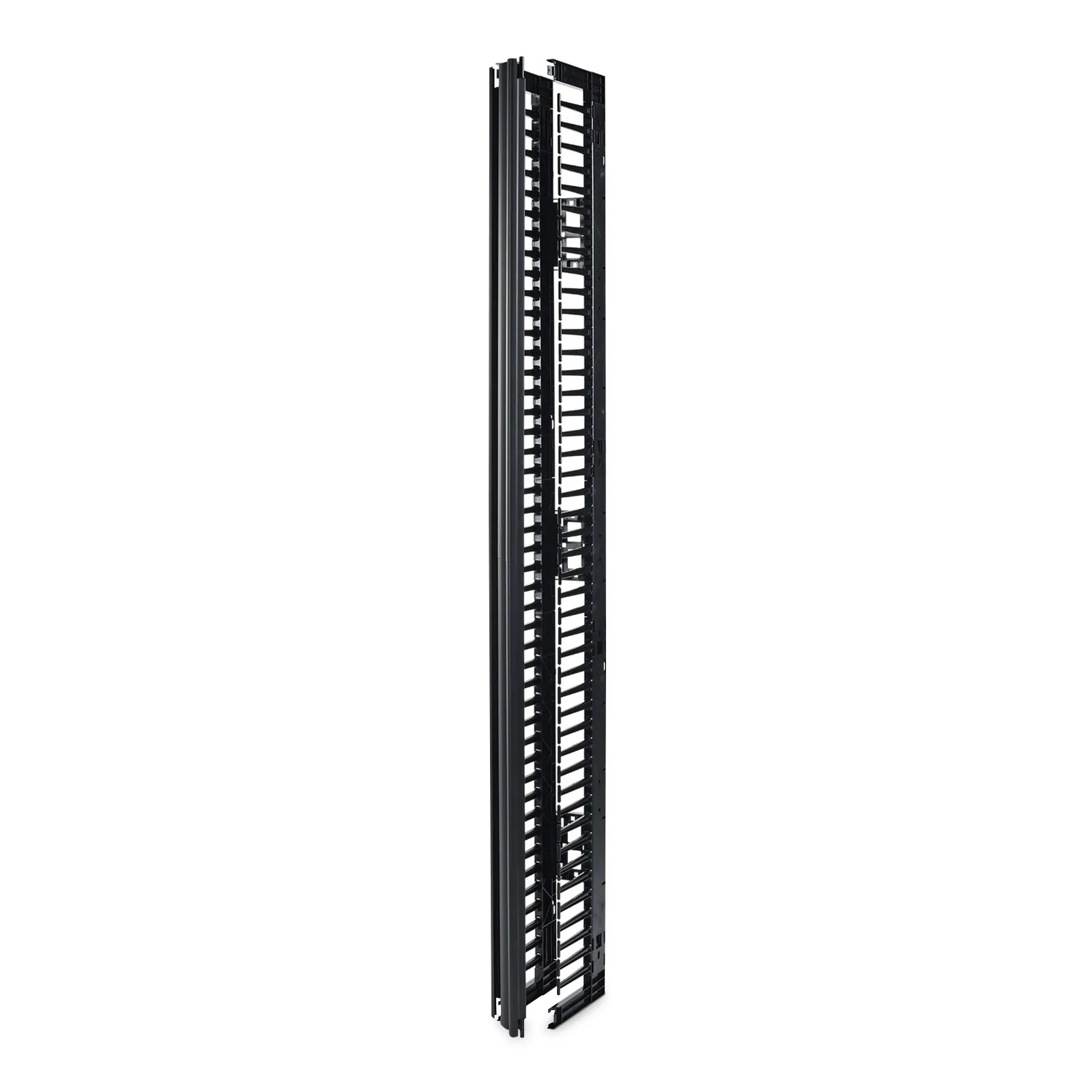 APC NetShelter High-Capacity Vertical Single Sided Cable Manager for 2 & 4-Post Racks, 44RU, Bend Radius Finger with Cover, 6 in. Wide