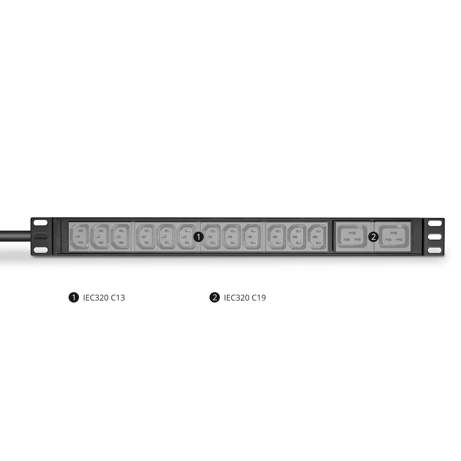 2.88kW Single-Phase 24A/120V Basic Rack PDU, 12 x C13 & 2 x C19 Outlets, NEMA L5-30P Plug, 10ft Cord, 1U Rack-Mount