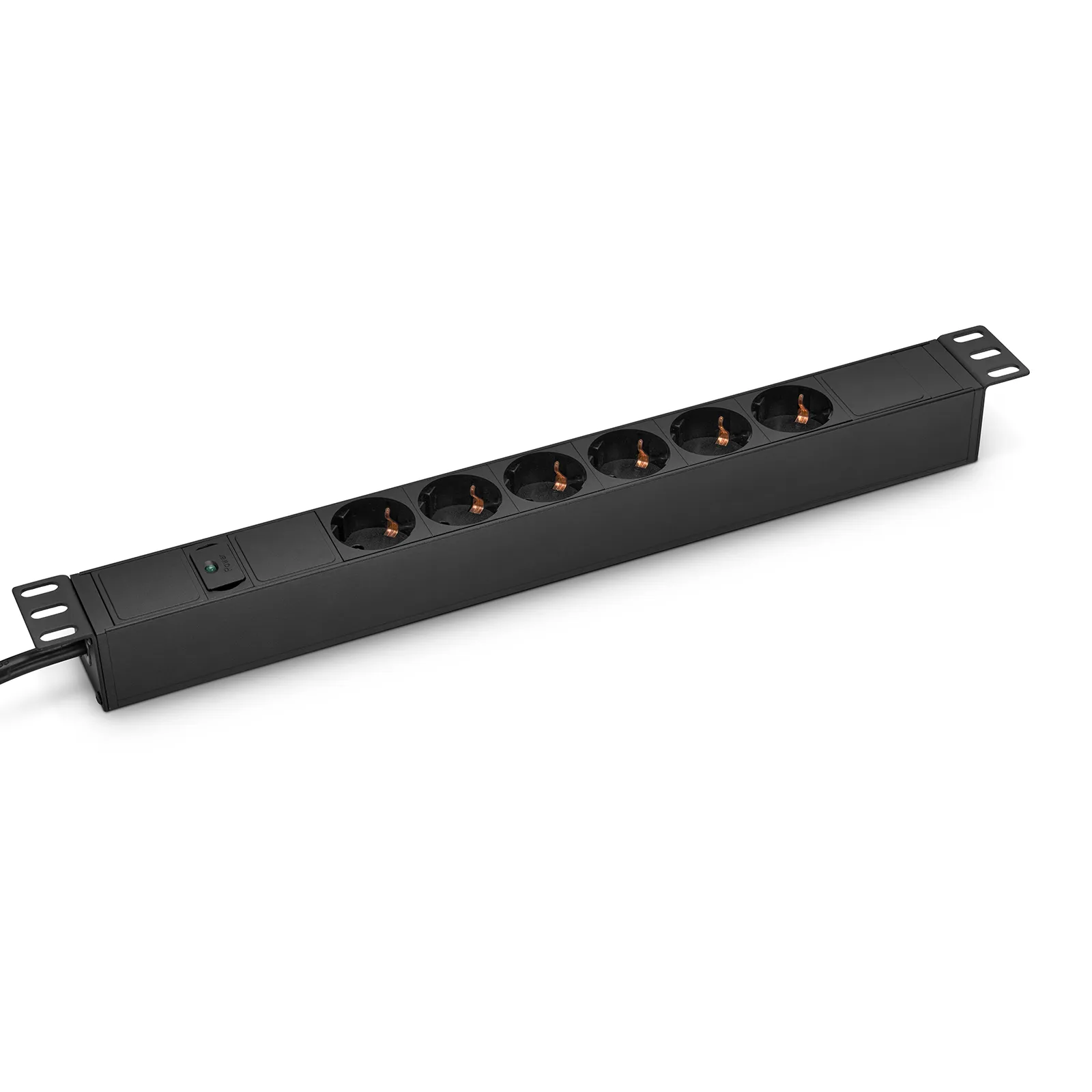 3.84kW Single-Phase 16A/230V Basic Rack PDU, 6 x Schuko Outlets, IEC320 C20 Plug, 10ft Cord, 1U Rack-Mount