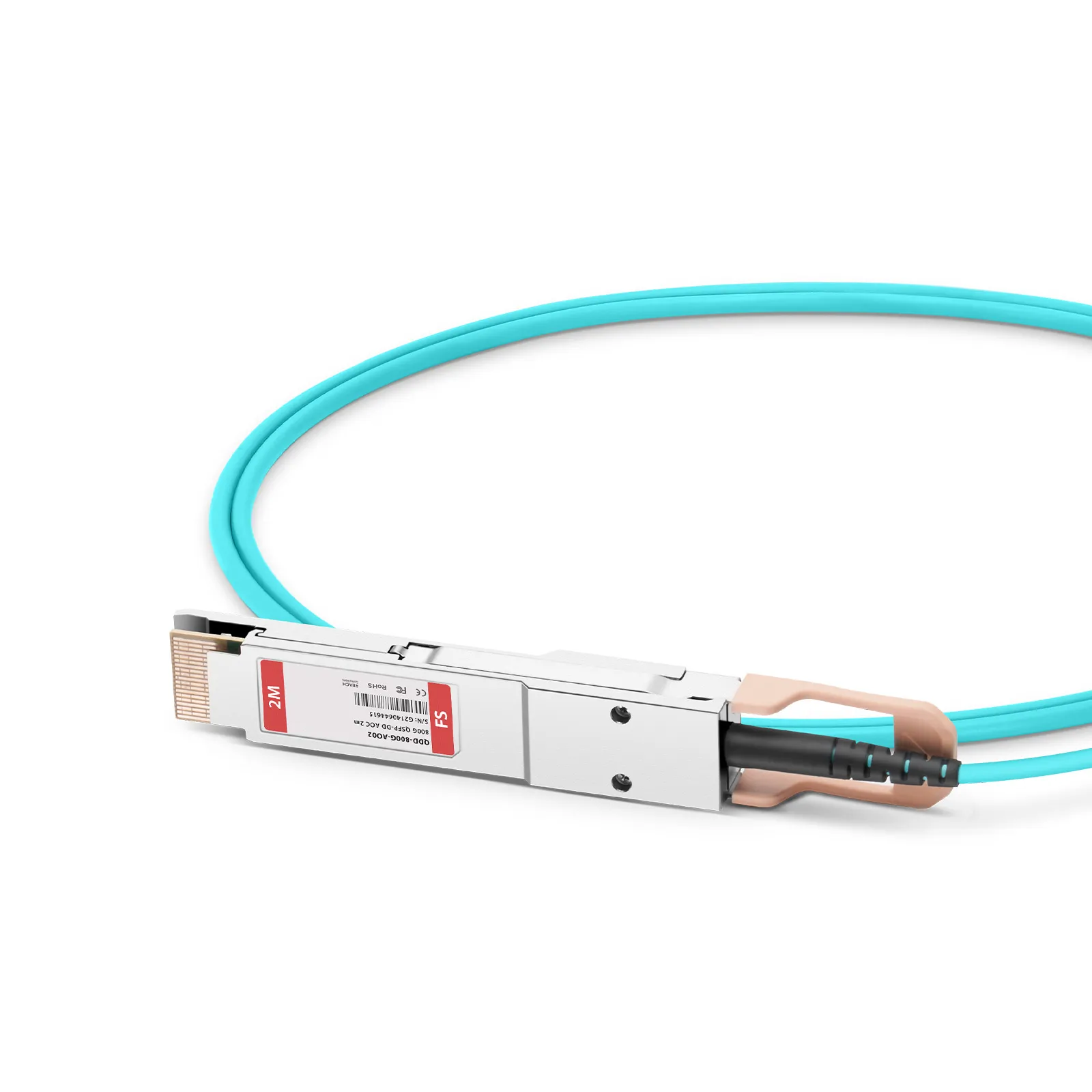 Cisco対応 2m(7ft) 800G QSFP-DD 8×100G PAM4 アクティブ光ケーブル