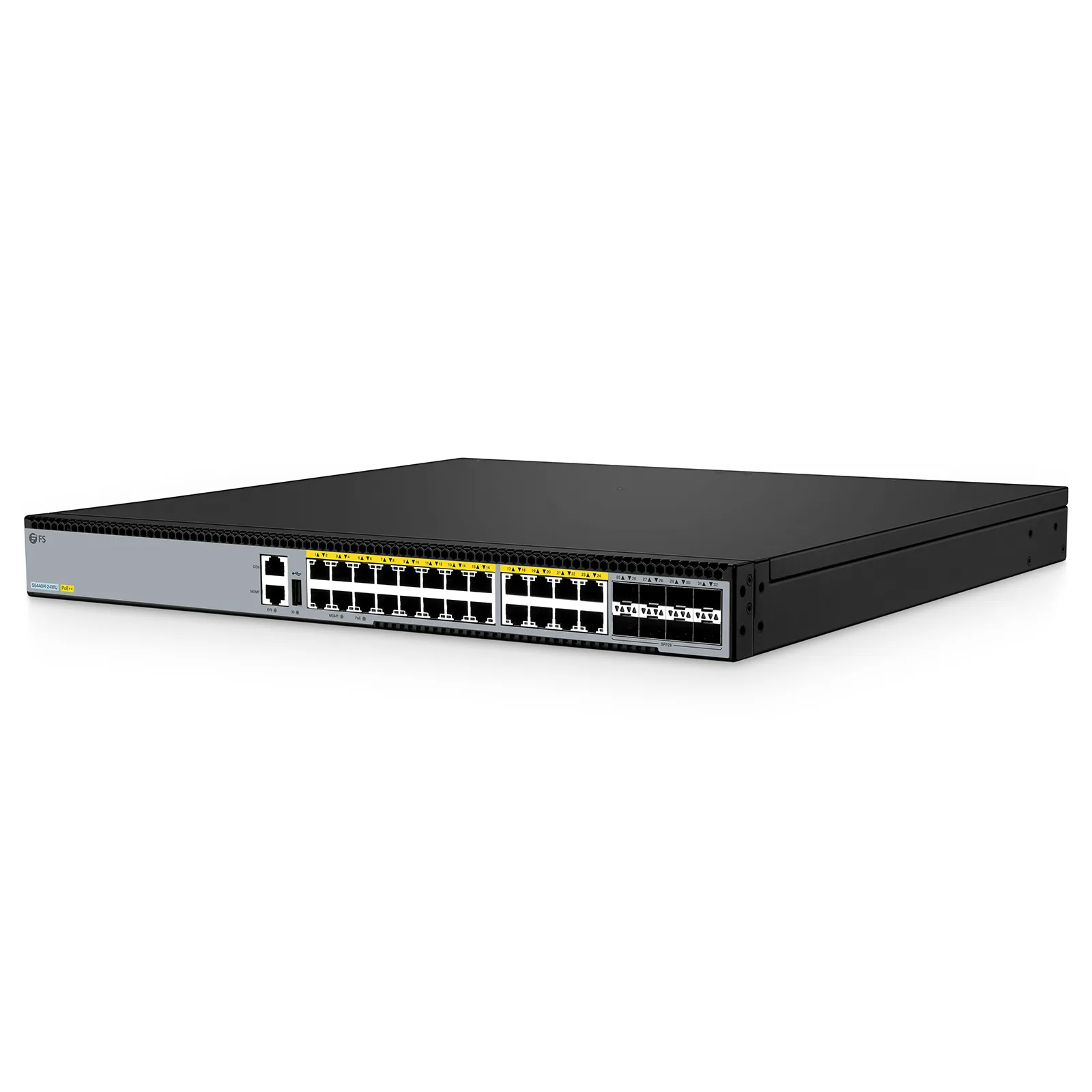 S5440H-24MU, 24-Port Multi-Gigabit Ethernet L3 PoE++ Switch, 16 x 2.5Gb PoE++, 8 x 10Gb PoE++ Ports @1000W, with 8 x 25Gb SFP28 Uplinks, Support EVPN-VXLAN & MLAG