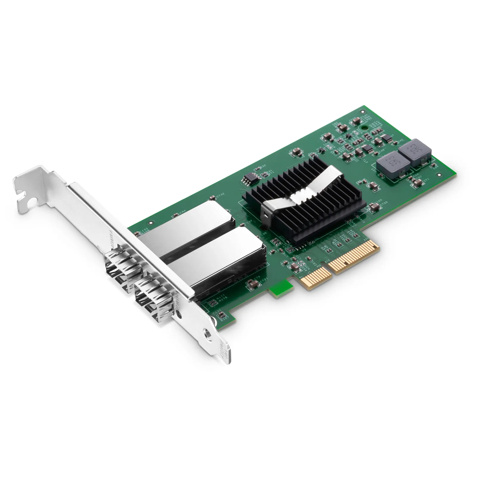 Intel I350-AM2 Based Ethernet Network Interface Card, 1G Dual-Port SFP, PCIe 2.0 x4, Comparable to Intel I350-F2, Tall&Short Bracket
