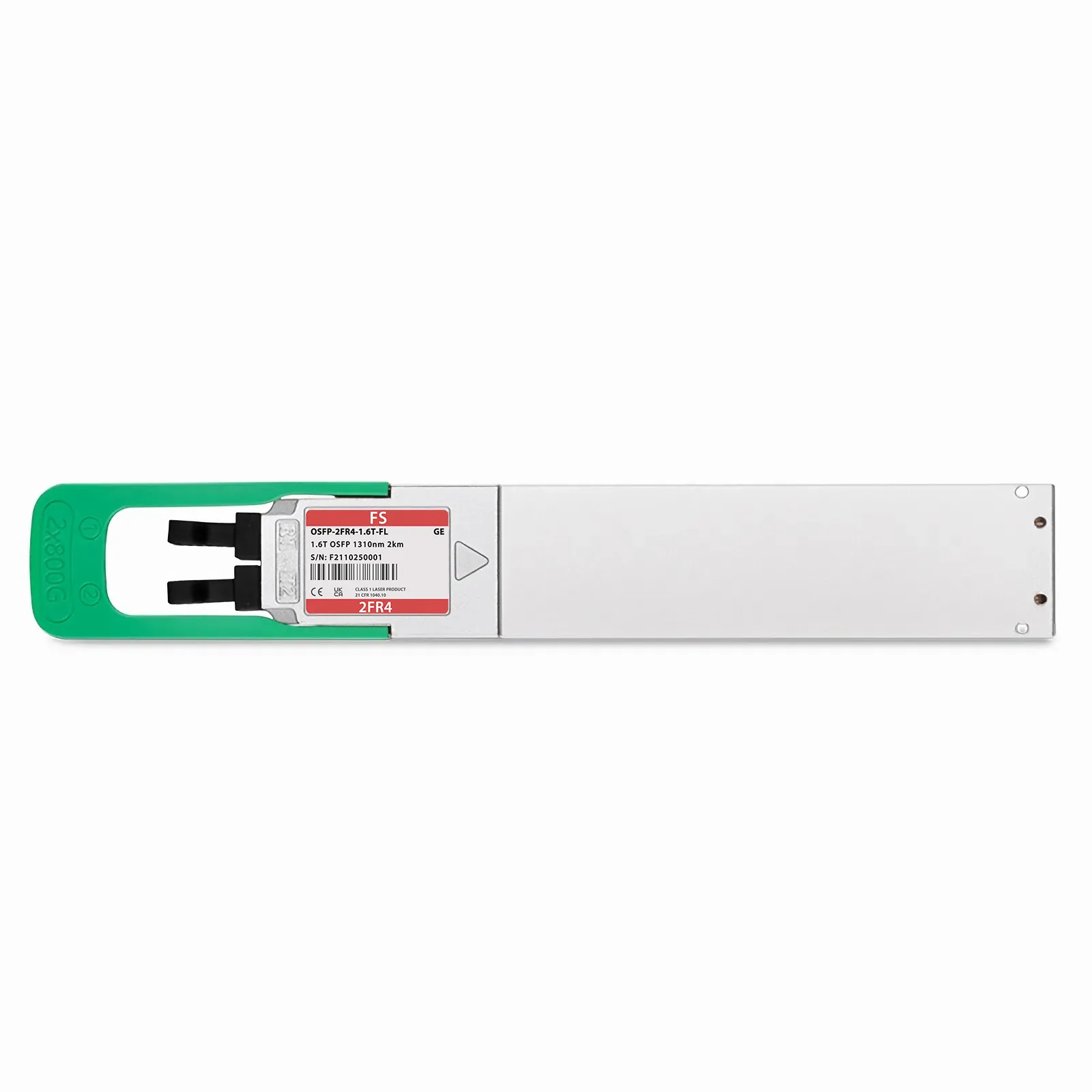 Generic Compatible 1.6T 2 x FR4 OSFP224 RHS/Flat Top 8 x 200G PAM4 1310nm 2km Dual Duplex LC/UPC SMF Transceiver Module