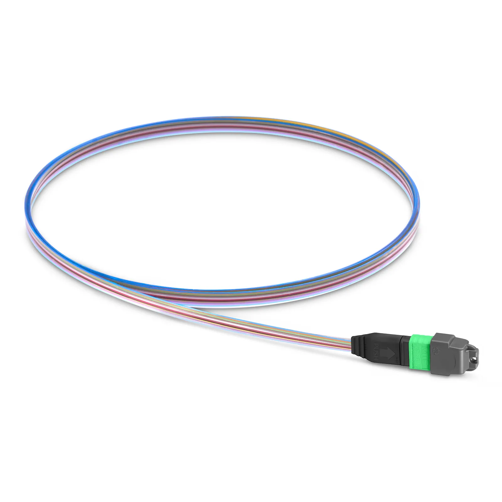 1m (3ft) MTP&reg; Fiber Pigtail, MTP-12&reg; APC (Female) to Unterminated, 12 Fibers, Single Mode (OS2), Unjacketed, 12-Color