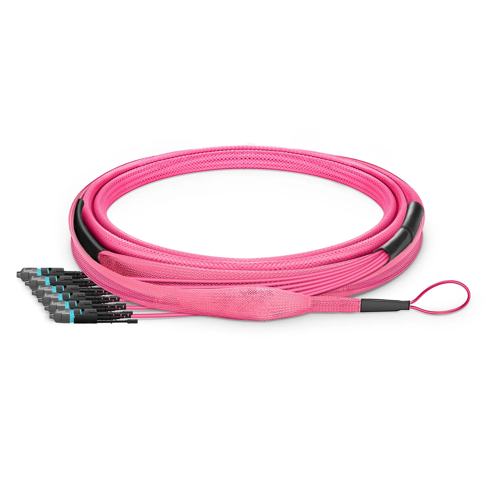 Customized MTP&reg;-12 Push Pull Tab Jumper, 12-144 Fibers, Multimode (OM4), LSZH Bunch, 0.35dB Max