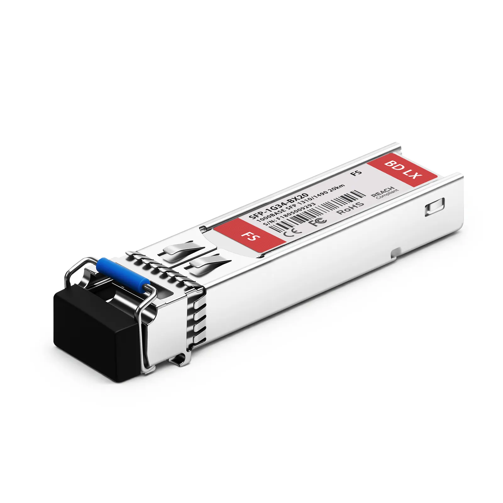 FS SFP-GE-BX BiDi SFPモジュール（1310nmTX/1490nmRX、20km