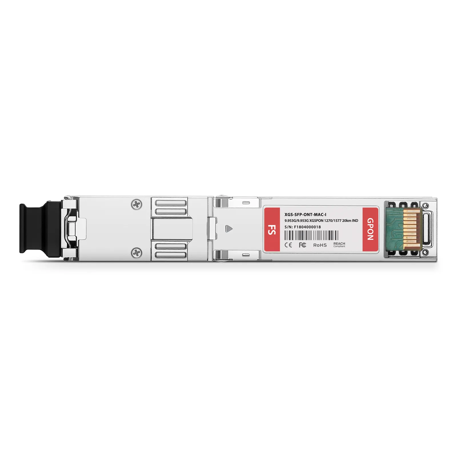 Customized XGSPON ONU SFP+ 1270nm-TX/1577nm-RX 9.953G-TX/9.953G-RX Class N1 20km Simplex SC/APC SMF Transceiver Module (Industrial)