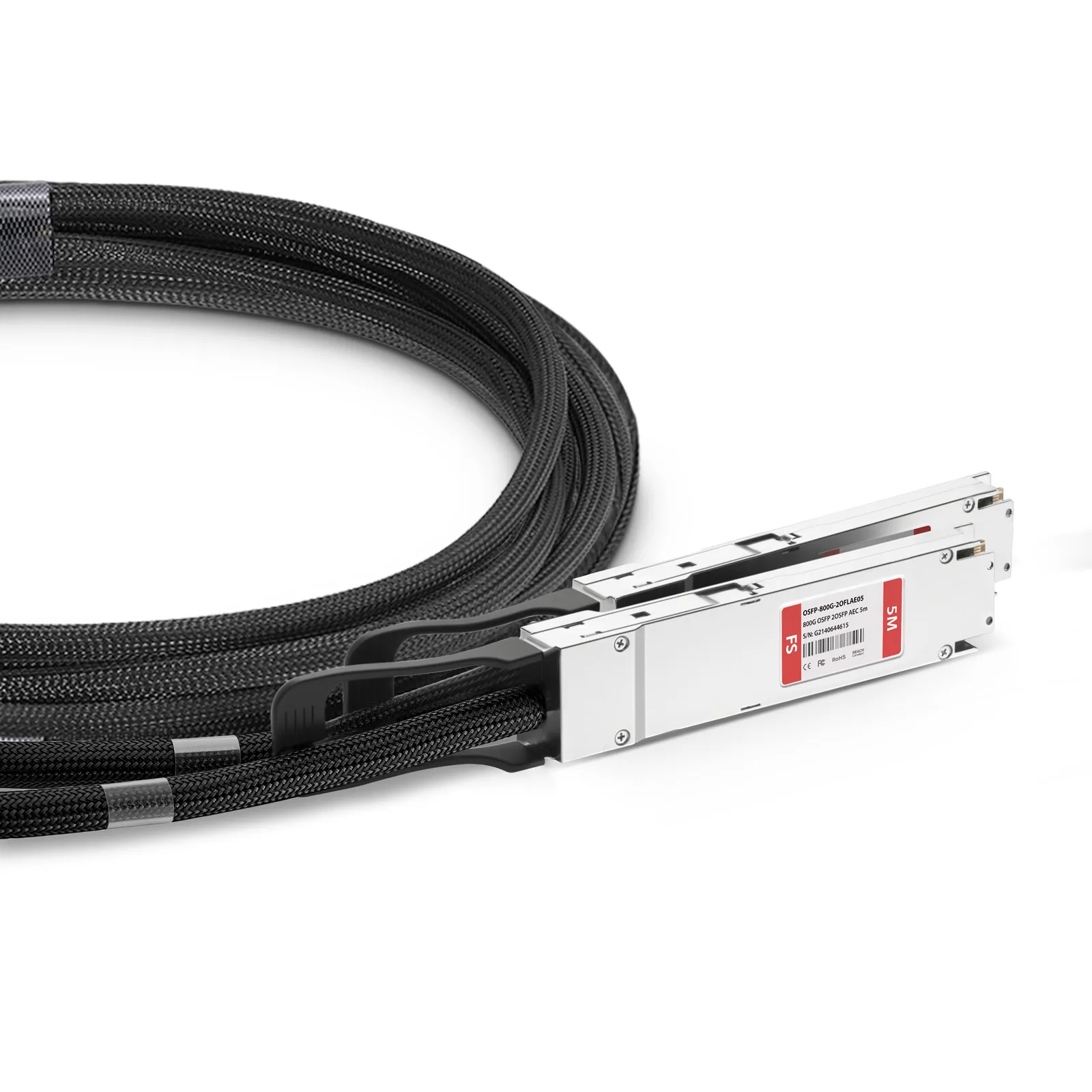 5m (16ft) Cisco Compatible 800G OSFP 8 x 100G PAM4 IHS/Finned Top to 2 ...