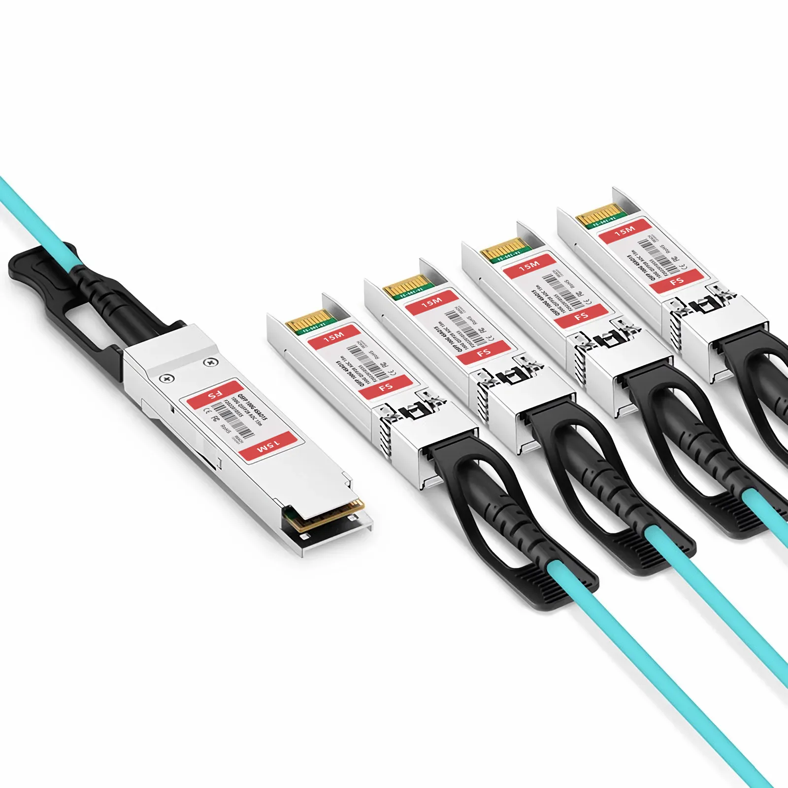 Customized 100G QSFP28 4 x 25G NRZ to 4 x 25G SFP28 NRZ Active Optical Breakout Cable