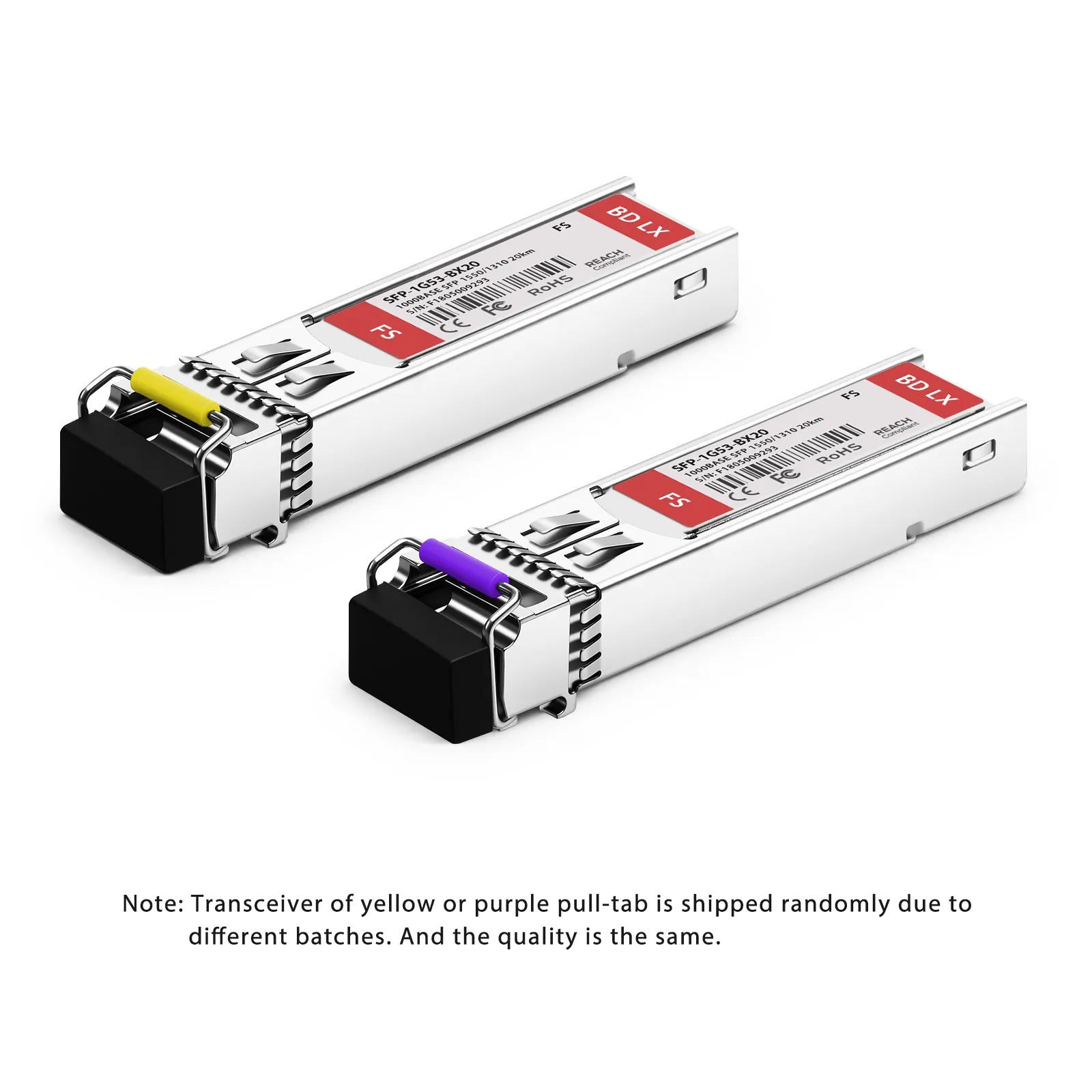 FS SFP-GE-BX BiDi SFPモジュール（1550nmTX/1310nmRX、20km