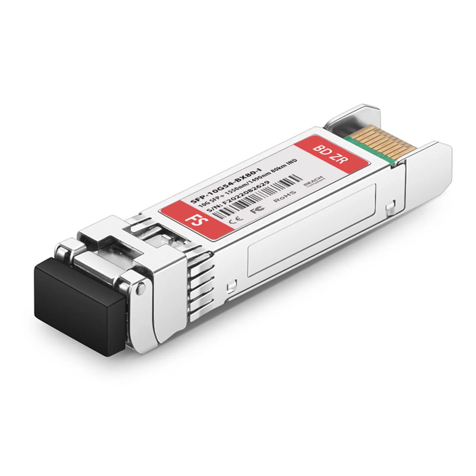 Customized SFP+ 10GBASE BiDi SFP+ 1550nm-TX/1490nm-RX 80km Simplex LC/UPC SMF Transceiver Module (Industrial)