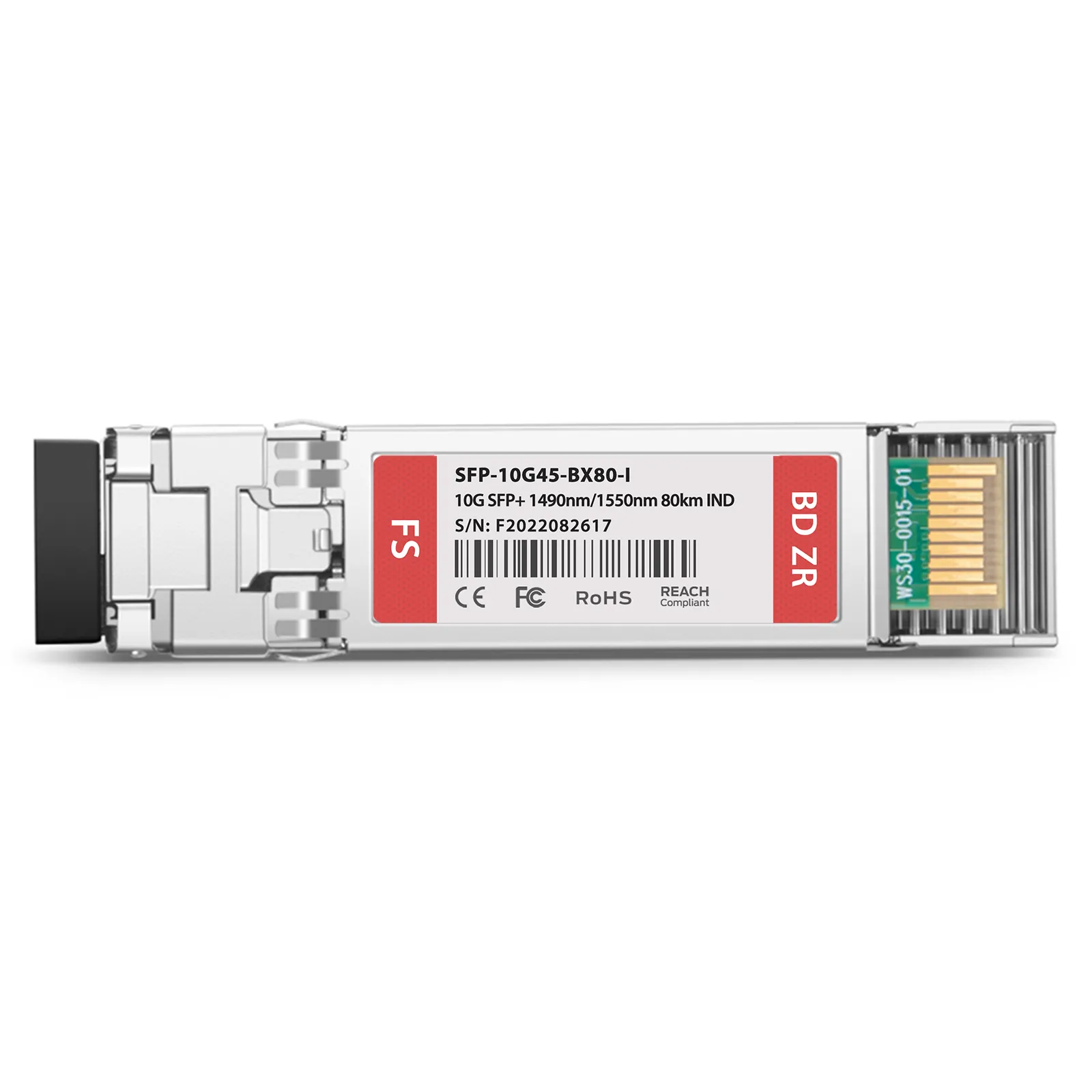 Customized 10GBASE BiDi SFP+ 1490nm-TX/1550nm-RX 80km Simplex LC/UPC SMF Transceiver Module (Industrial)