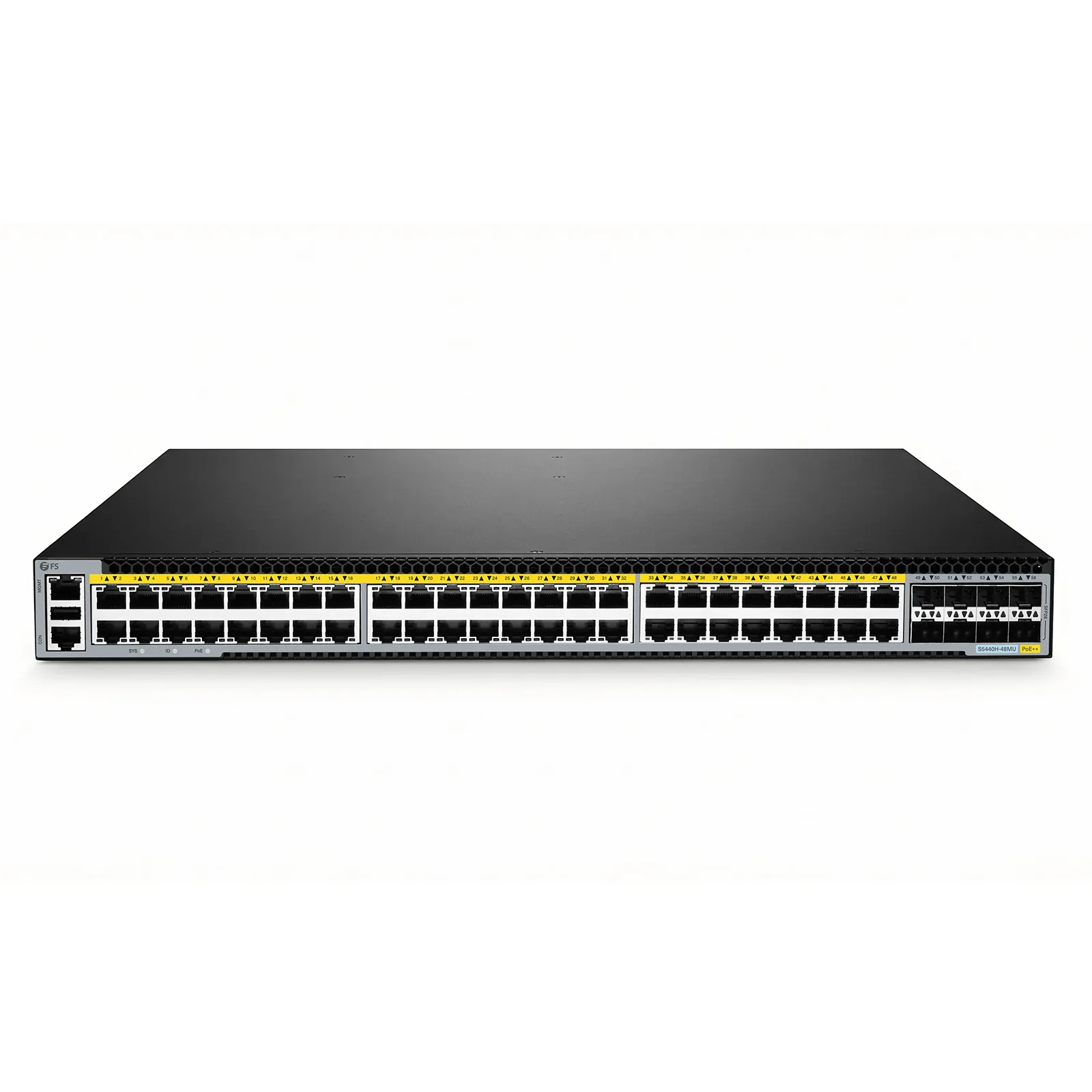 S5440H-48MU, 48-Port Multi-Gigabit Ethernet L3 PoE++ Switch, 32 x 2.5Gb PoE++, 16 x 10Gb PoE++ Ports @2000W, with 8 x 25Gb SFP28 Uplinks, Support EVPN-VXLAN & MLAG