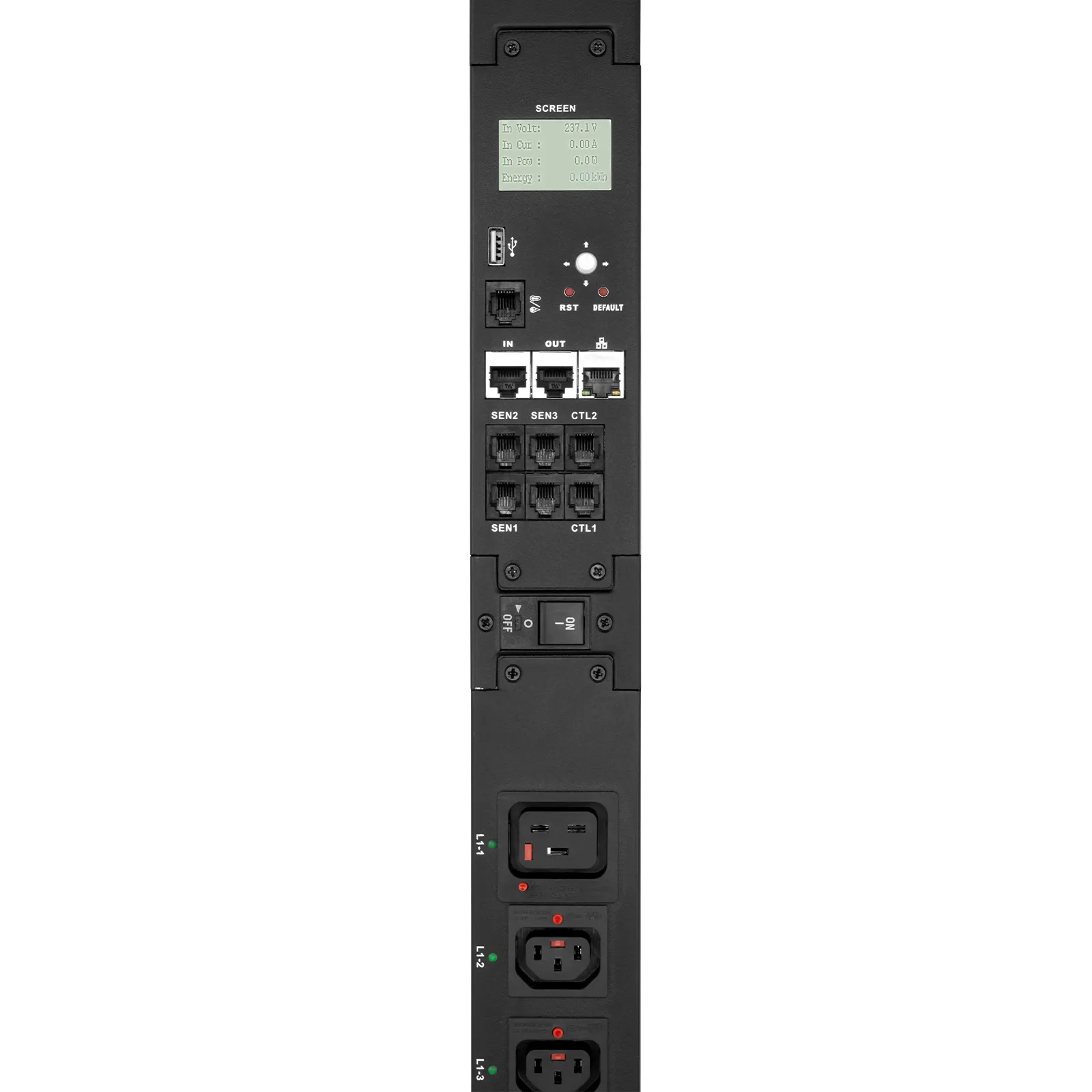 7.20kW Single-Phase 30A/240V Switched Rack PDU, 21 x C13 & 3 x C19 Outlets, NEMA L6-30P Plug, 10ft Cord, 0U Vertical