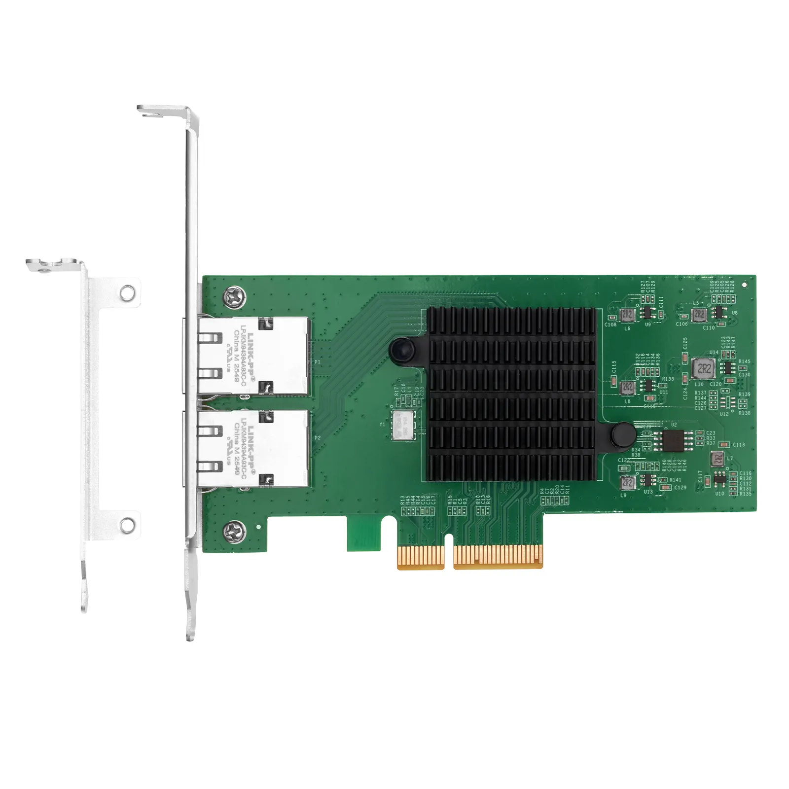 Intel E610-XAT2 Based Ethernet Network Interface Card, 10G Dual-Port RJ45, PCIe 4.0 x4, Comparable to Intel E610-XT2, Tall&Short Bracket