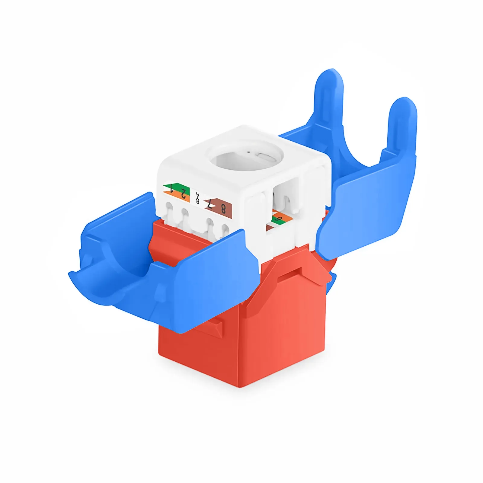 Cat5e RJ45 (8P8C) Unshielded Toolless Keystone Jack Module, Blue (10 pcs/Pack)