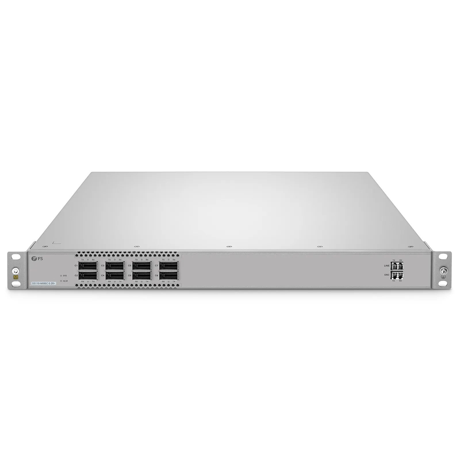 D5110-M08EC-E-ZR+, 8CH 100G 1U Active DWDM Multiplexer for Open Line Systems, C21-C22, 8 x 100G QSFP28, Dual Fiber, 0-120km, Support WebGUI Network Management