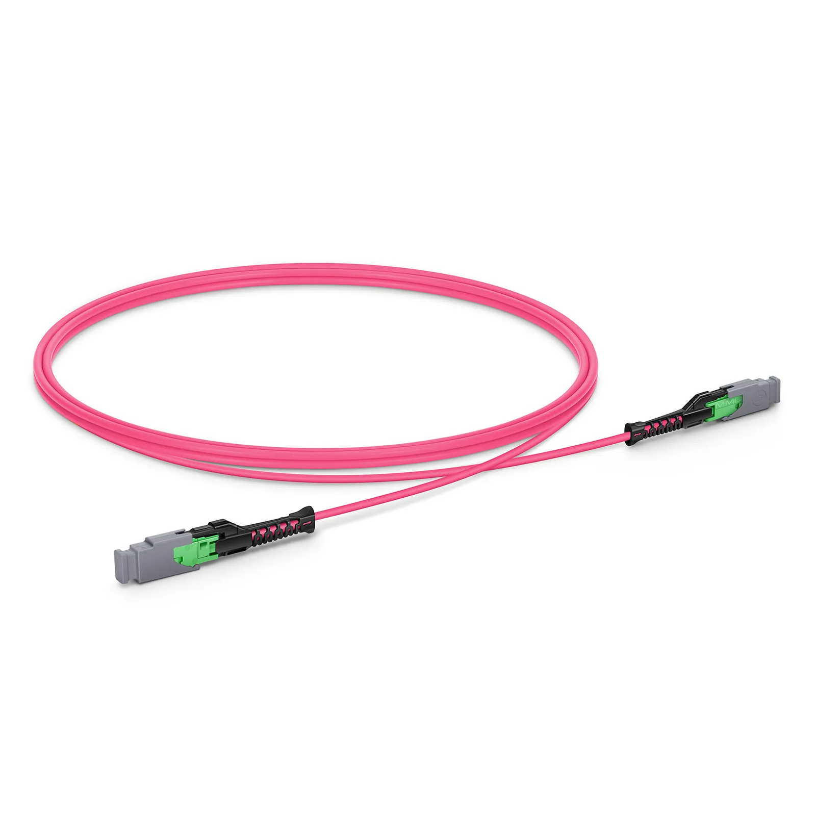 1m (3ft) MMC Jumper, MMC-16 APC (Female) to MMC-16 APC (Female), 16 Fibers, Multimode (OM4), Plenum (OFNP), 0.35dB Max, Jumper Polarity, Magenta