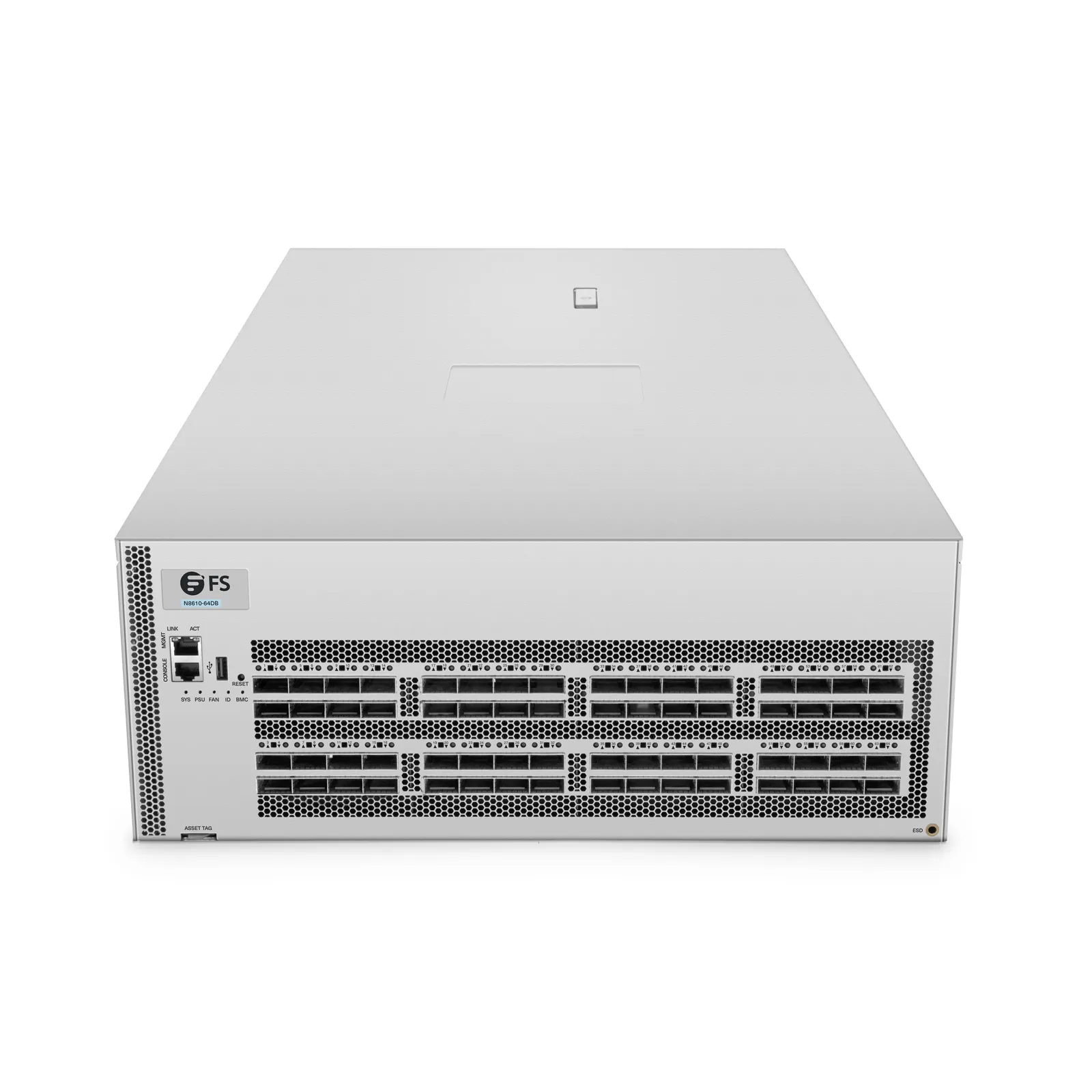 N8610-64DB, 4U, 64-Port Ethernet HPC/AI Data Center Switch, 64 x 400Gb QSFP-DD, PicOS®, Broadcom Tomahawk 4 Chip