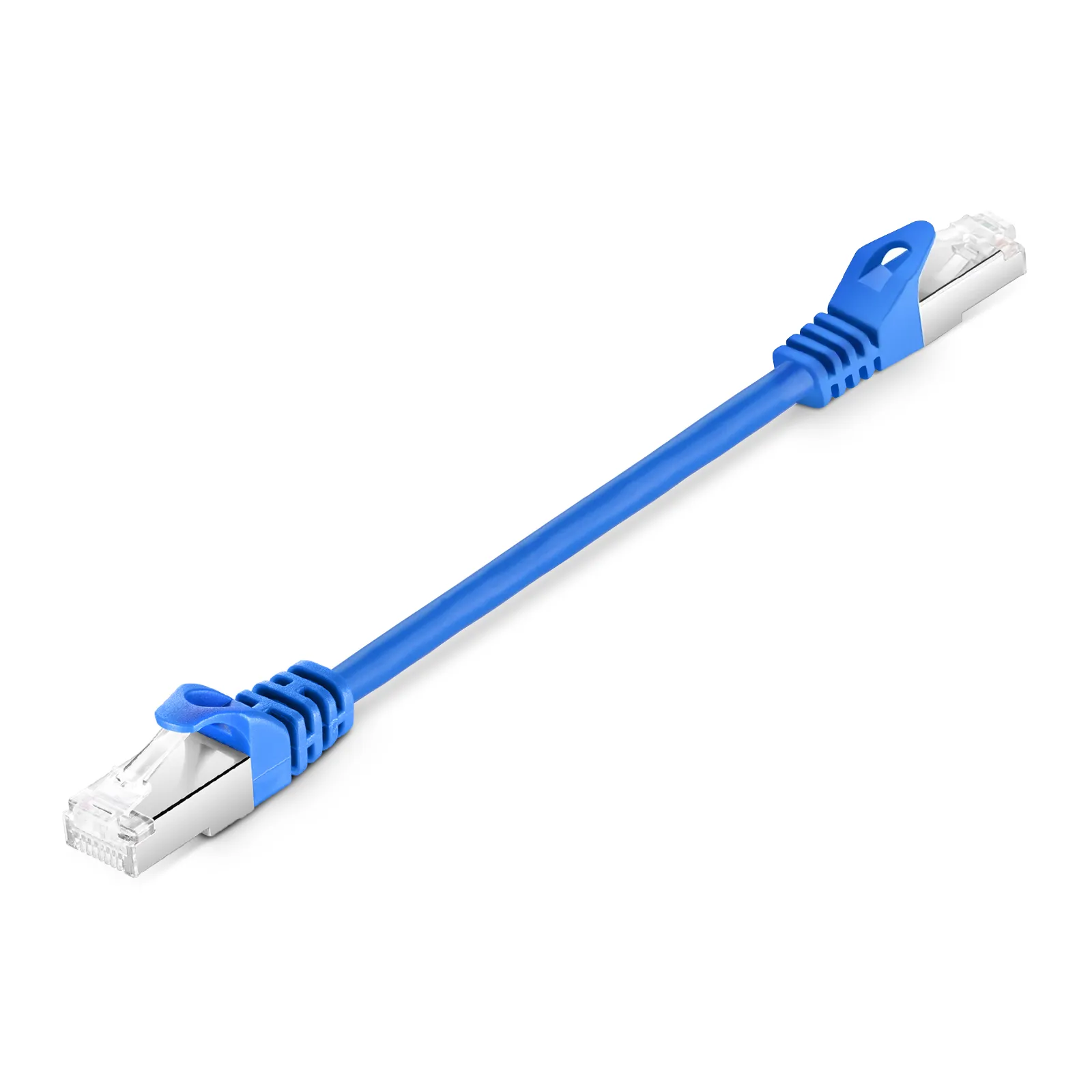 6in (0.15m) Cat6 26AWG Snagless Shielded (S/FTP) PVC CM Ethernet Network Patch Cable, Blue