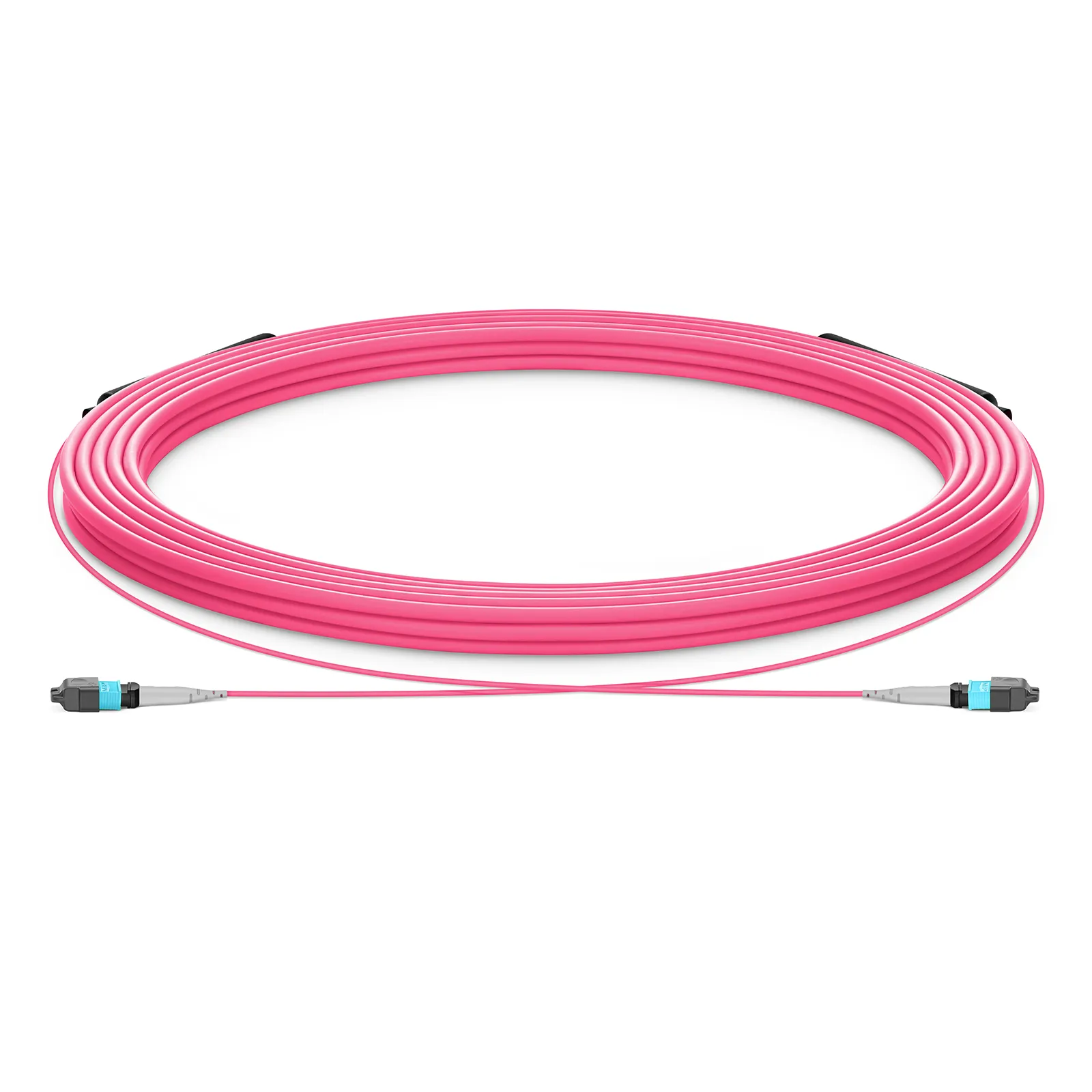 25m (82ft) MTP® Trunk Cable, MTP®-8 UPC (Female) to MTP®-8 UPC (Female), 8 Fibers, Multimode (OM4), Plenum (OFNP), 0.20dB Max, Type B, Double Jacket