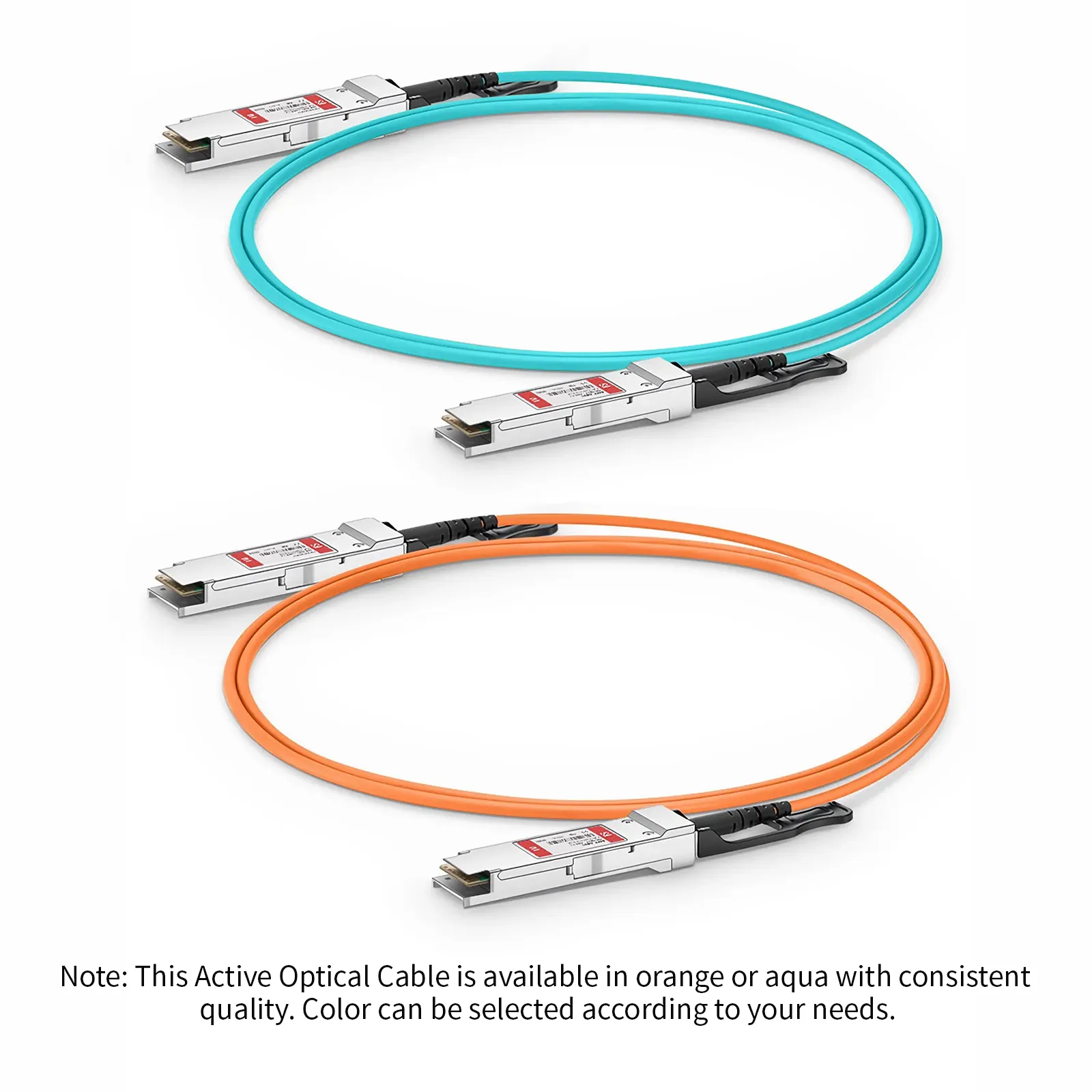 Customized 40G QSFP+ Active Optical Cable, Aqua & Orange