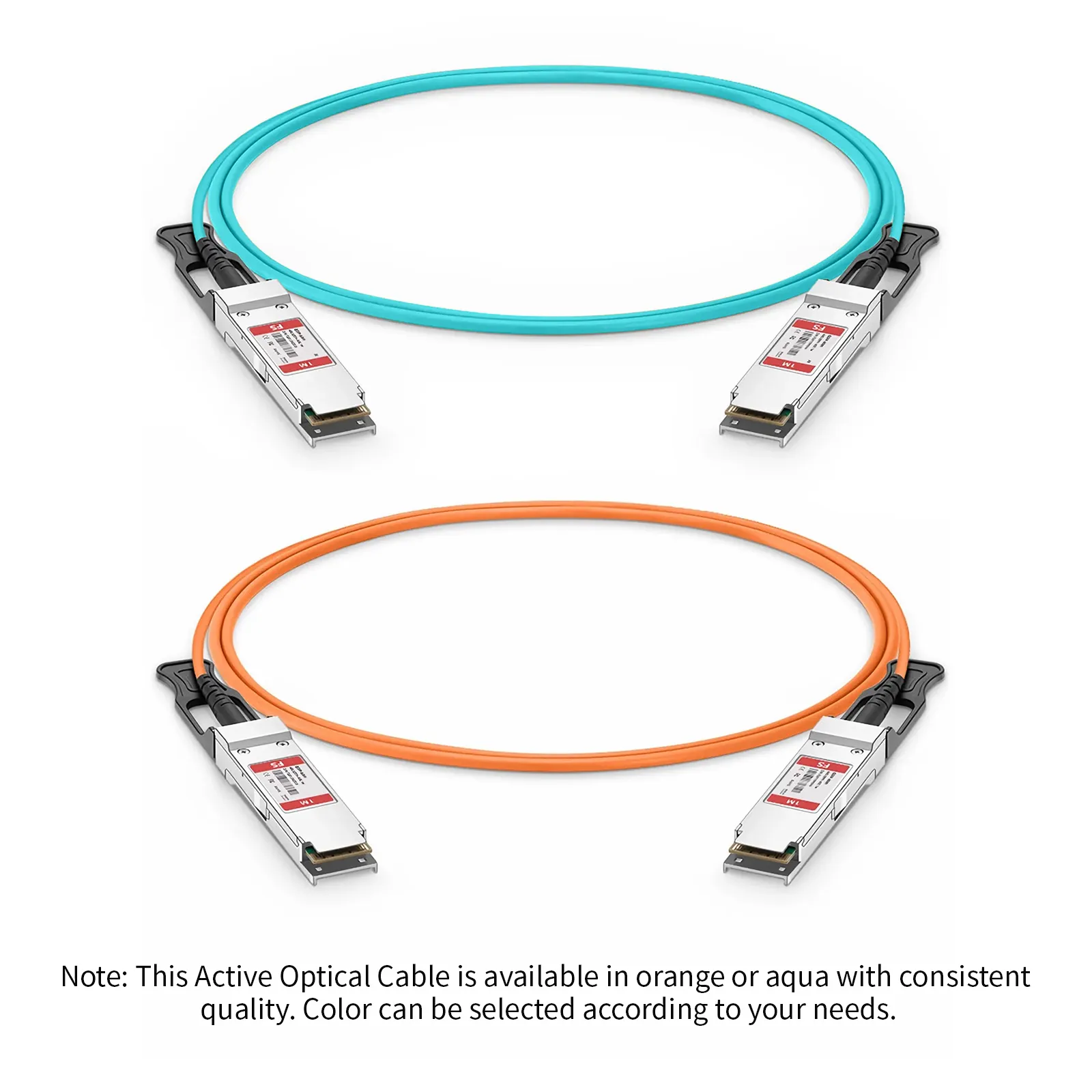 Customized 40G QSFP+ Active Optical Cable, Aqua & Orange