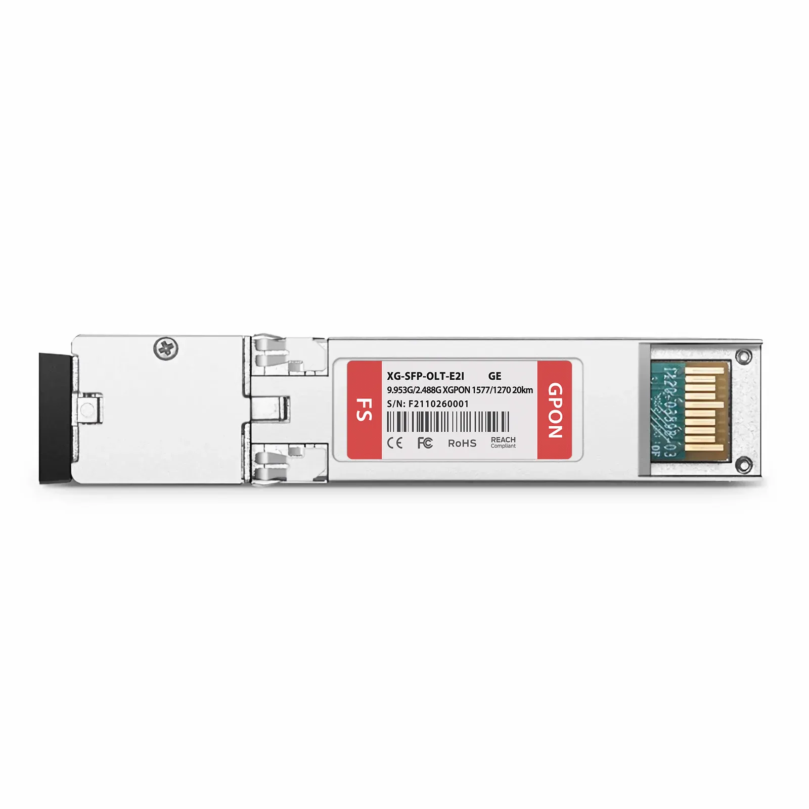 Generic Compatible XGPON OLT SFP+ 1577nm-TX/1270nm-RX 9.953G-TX/2.488G-RX Class E2 20km Simplex SC/UPC SMF Transceiver Module