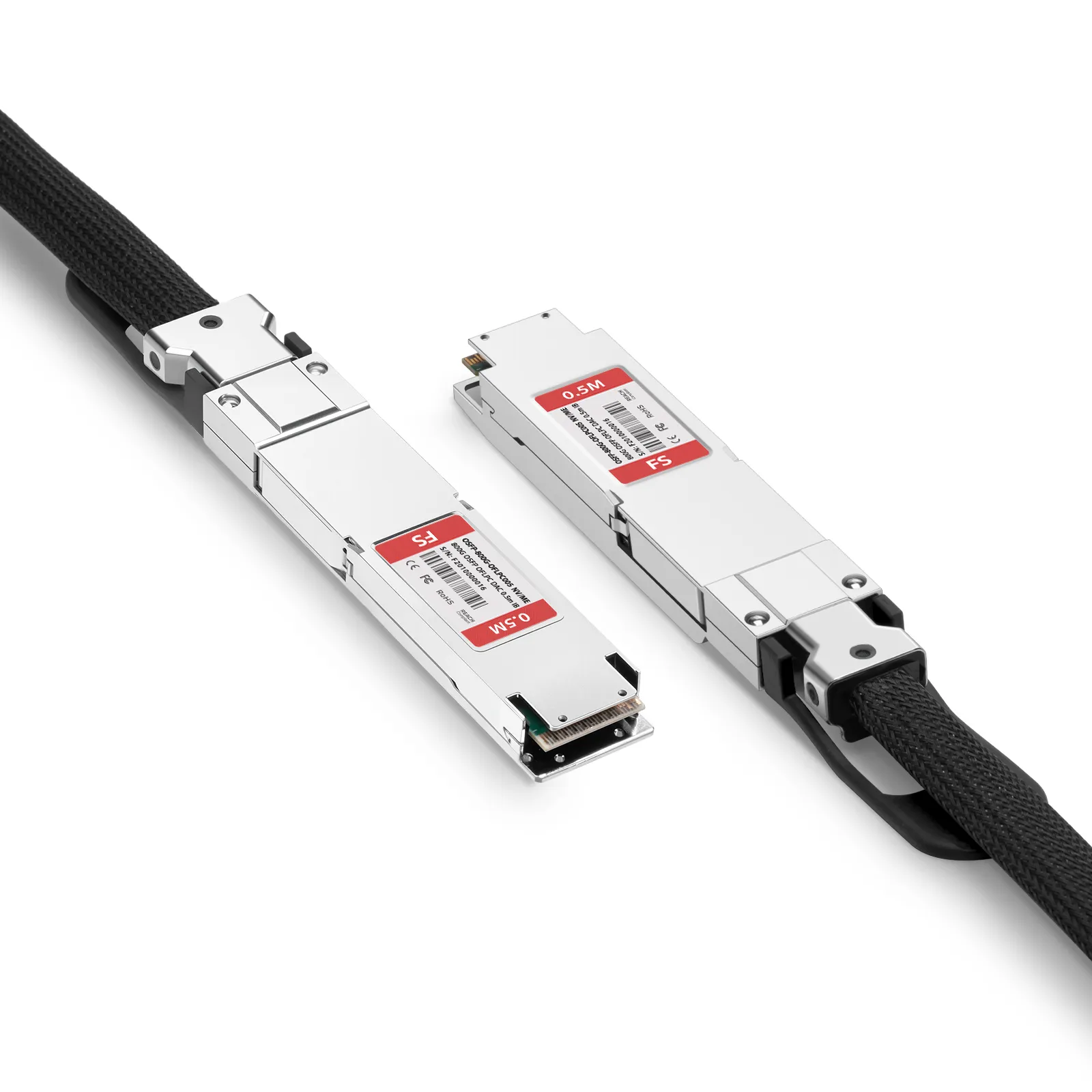 0.5m (2ft) NVIDIA/Mellanox MCP4Y10-N00A-FLT Compatible 800G OSFP 8 x 100G PAM4 IHS/Finned Top to OSFP 8 x 100G PAM4 RHS/Flat Top InfiniBand NDR Passive Copper Twinax Cable