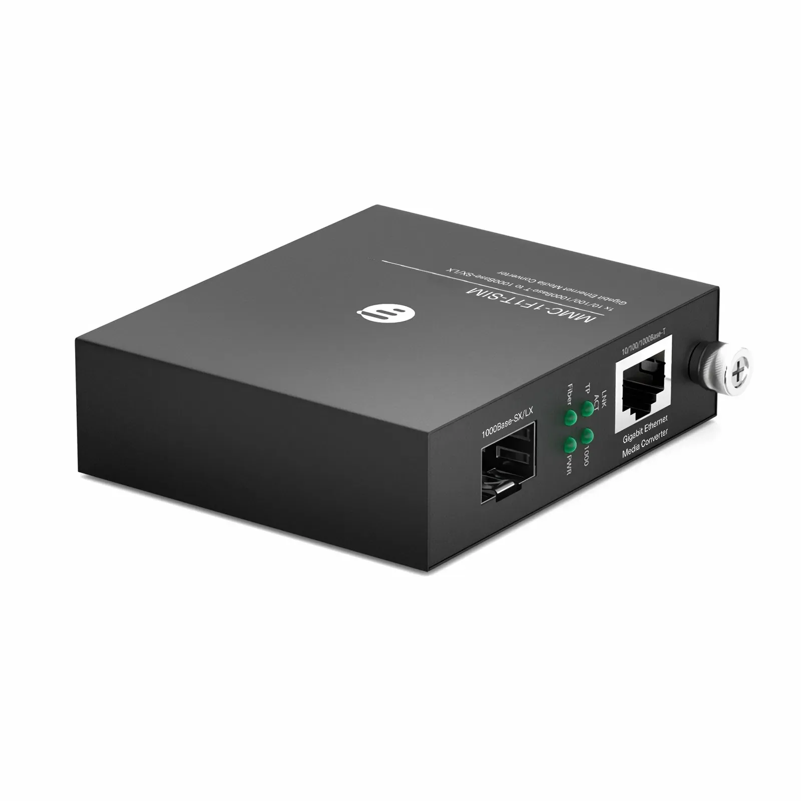 1x 10/100/1000Base-T RJ45 to 1x 1000Base-SX/LX SFP Gigabit Ethernet Media Converter, Slide-in Module, American Plug Standard