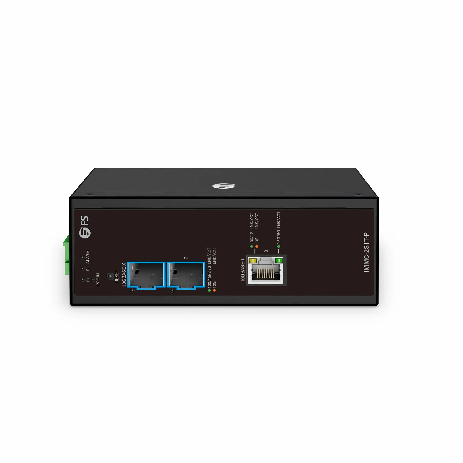 Industrial Managed 1x 100M/1G/2.5G/5G/10GBase-T RJ45 to 2x 100M/1G/2.5G/10GBase-X SFP+ Gigabit Ethernet PoE+ PD Media Converter
