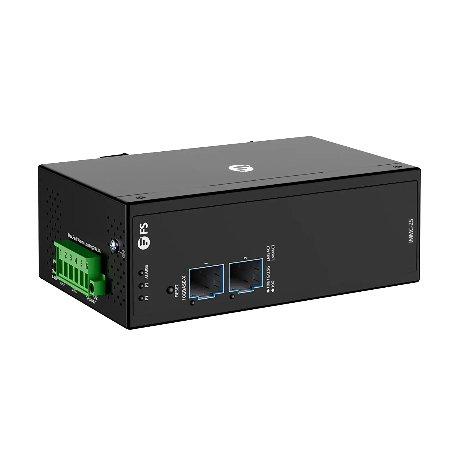 Industrial Managed 2x 100M/1G/2.5G/10GBase-X SFP+ 10Gigabit Fiber Media Converter