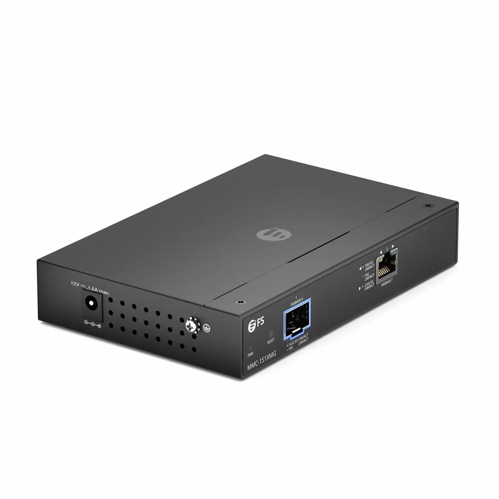 Managed 1x 100M/1G/2.5G/5G/10GBase-T RJ45 to 1x 10GBase-X SFP+ 10Gigabit Ethernet Media Converter, American Plug Standard