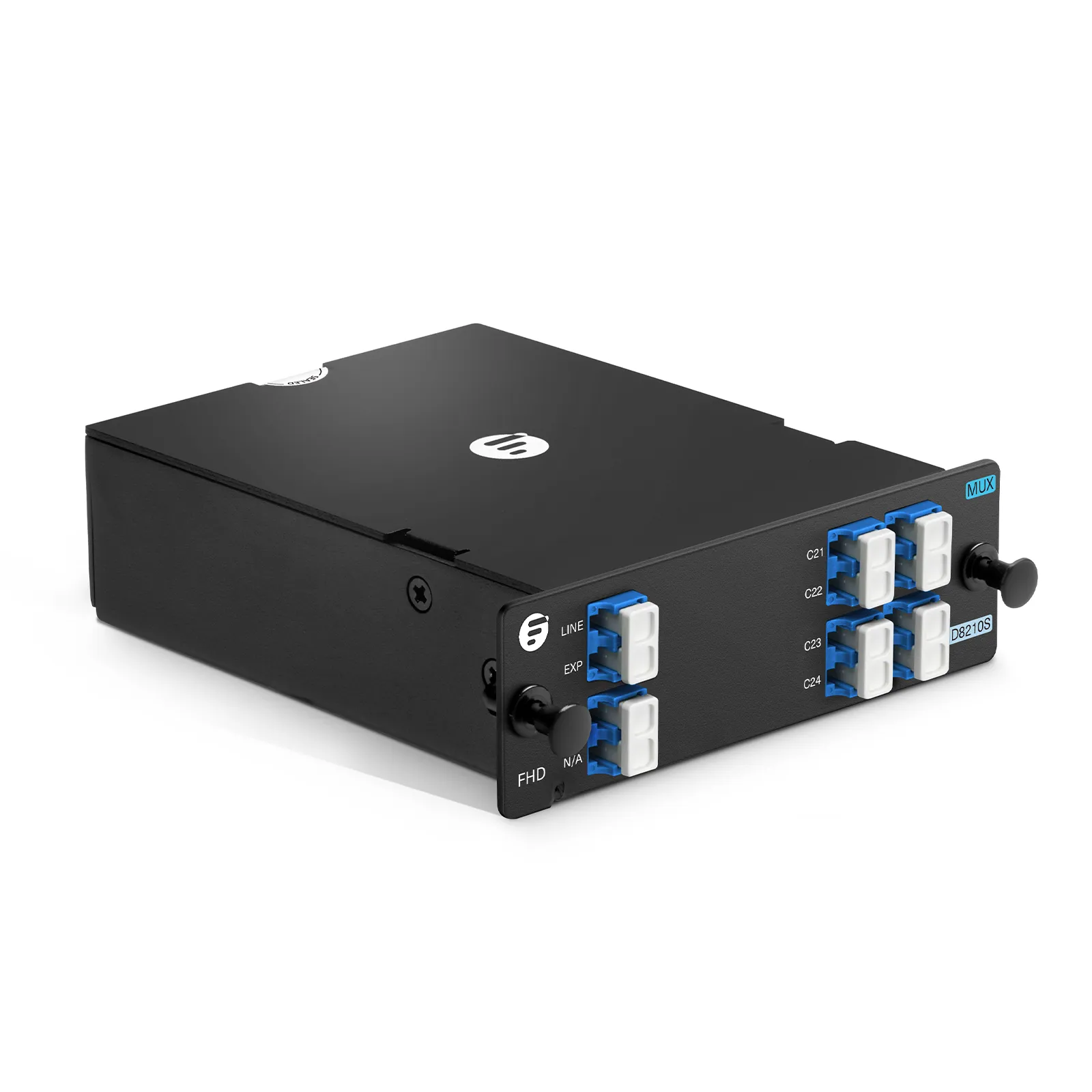 8 Channels DWDM Mux or Demux, 100GHz C21-C28, with Monitor and Expansion Port, 2.75dB Typical IL, LC/UPC, Single Fiber, High Density, FHD&reg; Plug-in Module