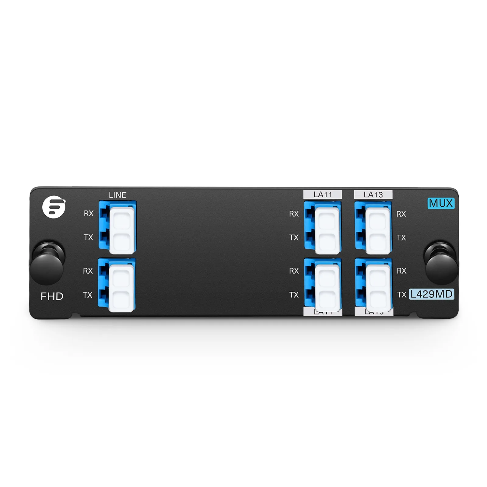 4 Channels LAN-WDM Mux Demux, 1295.56-1309.14nm, with Monitor Port, 1.5dB Typical IL, LC/UPC, Dual Fiber, High Density, FHD&reg; Plug-in Module