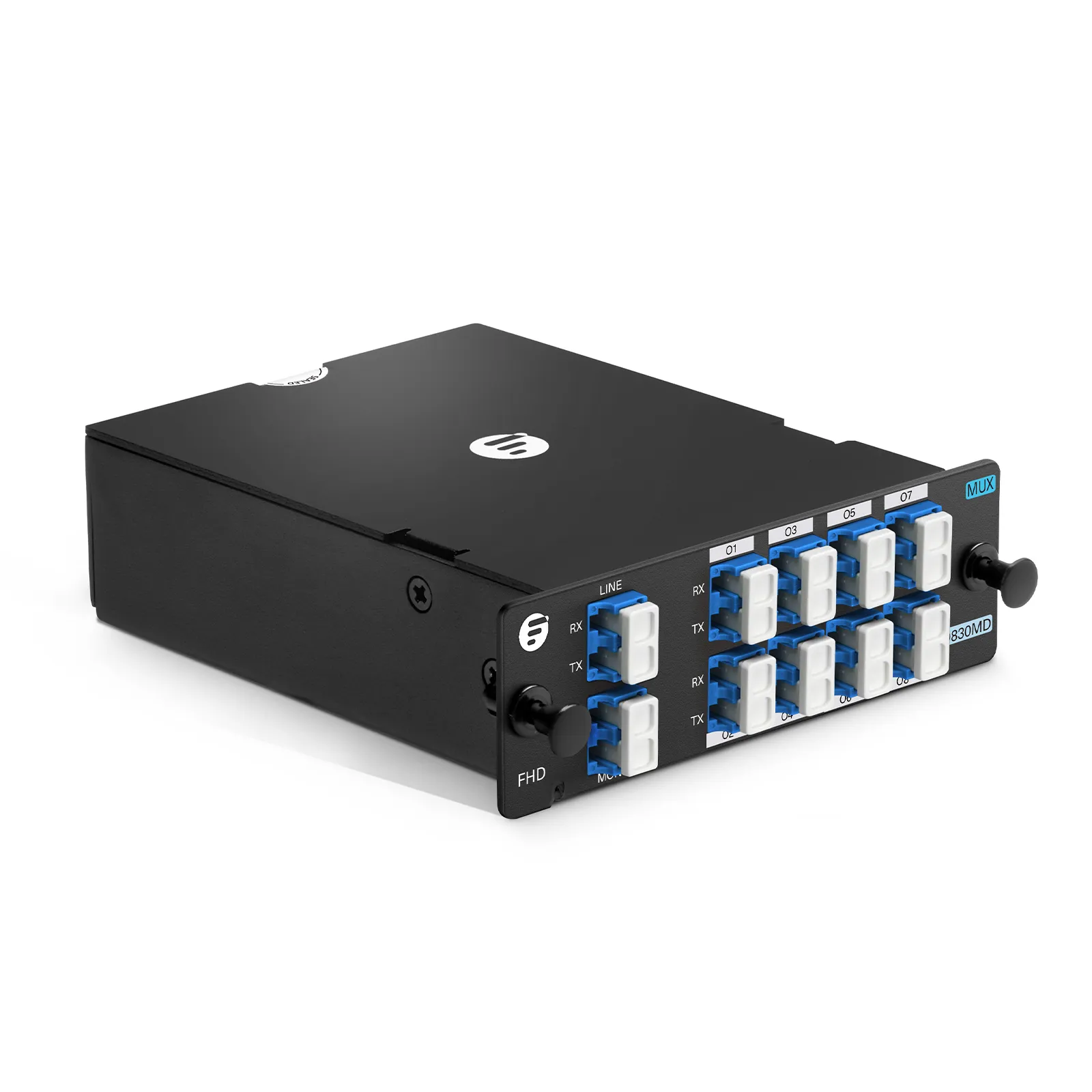 8 Channels O-band DWDM Mux Demux, 228.4-229.8THz, with Monitor Port, 3.0dB Typical IL, LC/UPC, Dual Fiber, High Density, FHD&reg; Plug-in Module