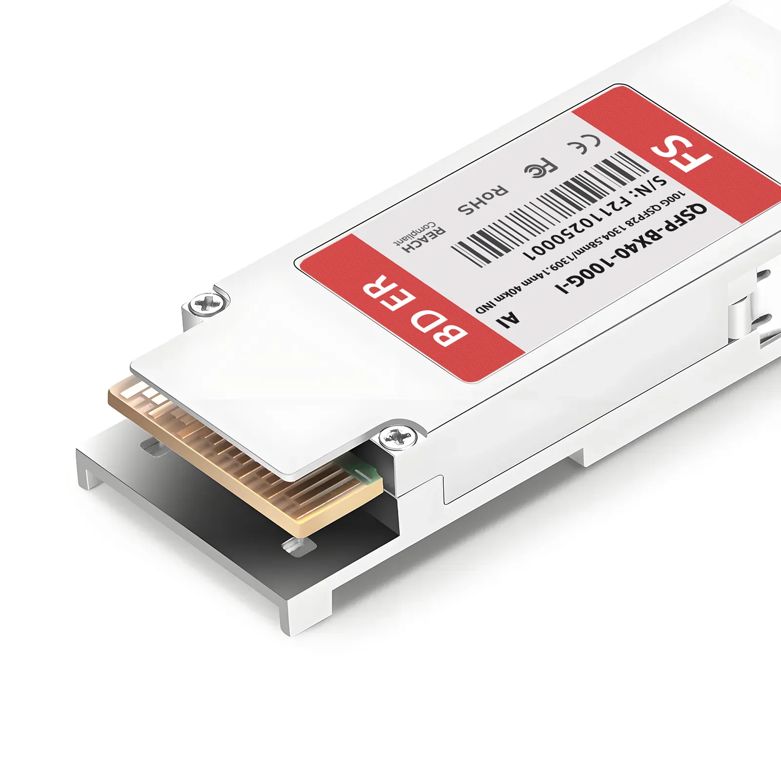 Arista Networks Compatible 100GBASE-BX40-U QSFP28 BiDi 4 x 25G NRZ 1304.58nm-TX/1309.14nm-RX 40km Simplex LC/APC SMF Transceiver Module (Industrial)