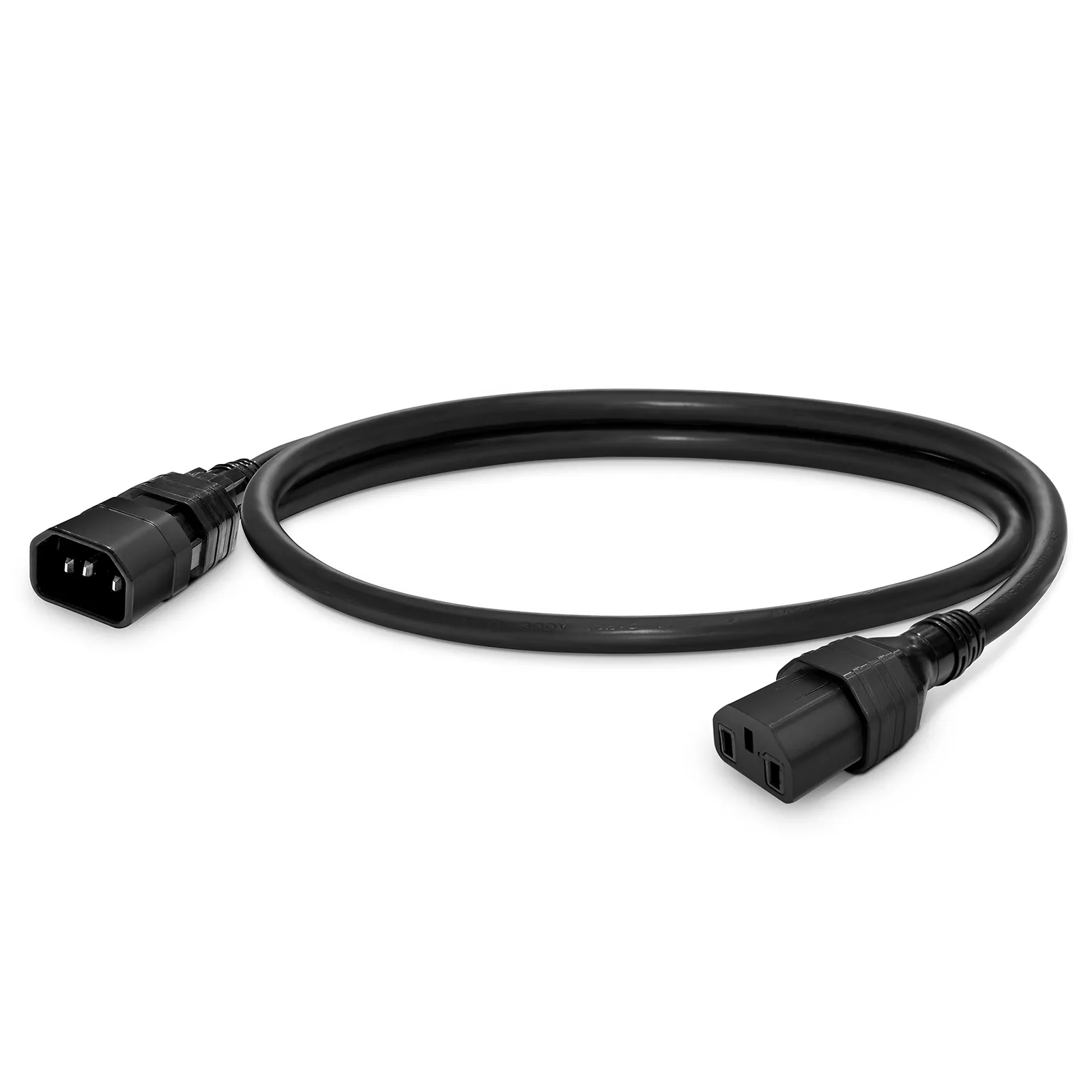 2ft (0.6m) Z-LOCK⁺ Dual Locking IEC60320 C14 to IEC60320 C13 14AWG 250V/15A Power Extension Cord, Black