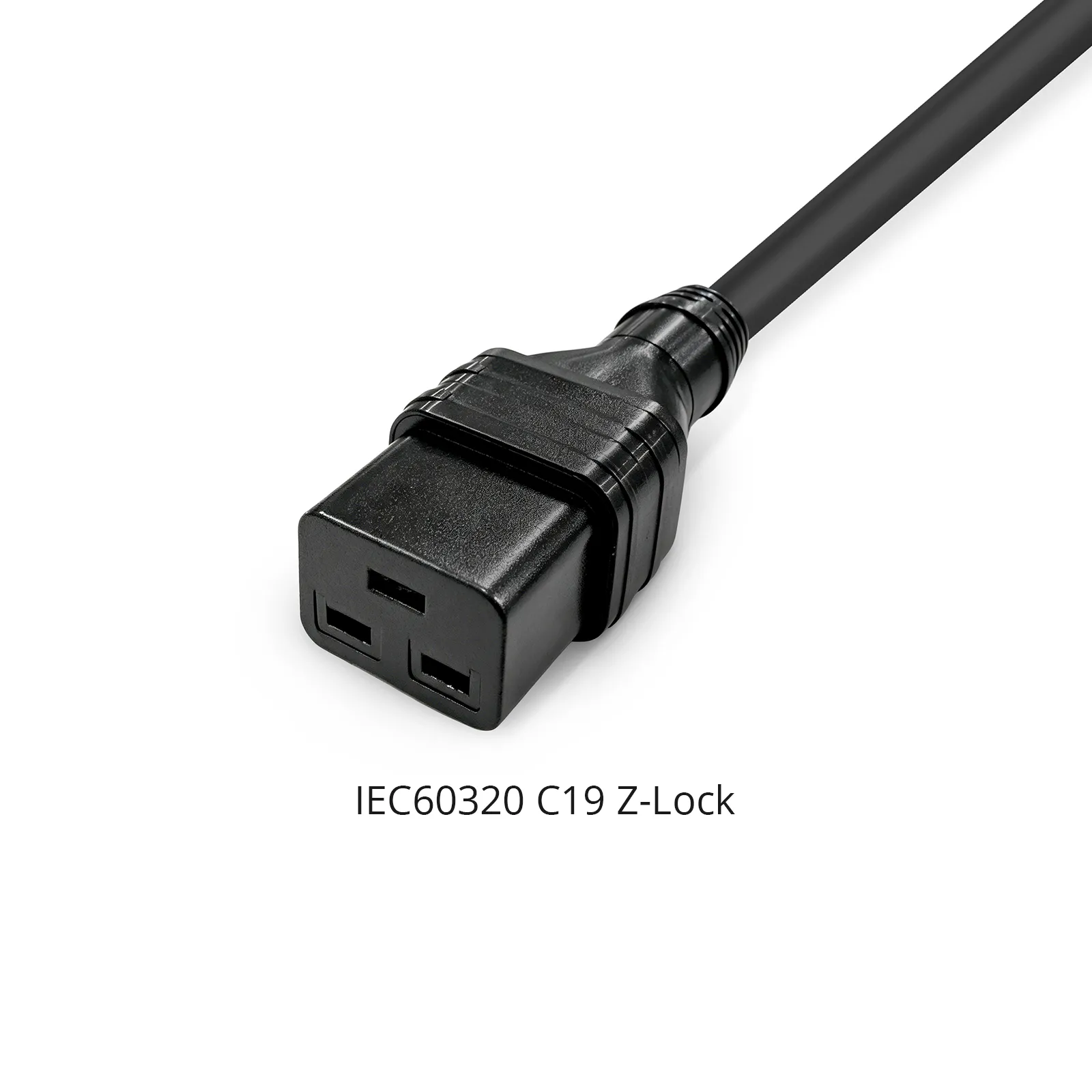 2ft (0.6m) Z-LOCK⁺ Dual Locking IEC60320 C20 to IEC60320 C19 12AWG 250V/20A Power Extension Cord, Black