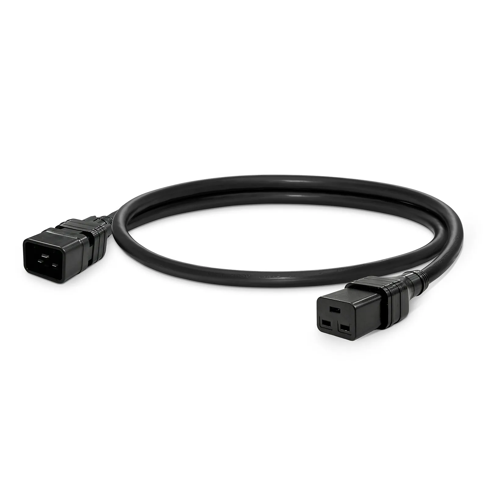 2ft (0.6m) Z-LOCK⁺ Dual Locking IEC60320 C20 to IEC60320 C19 12AWG 250V/20A Power Extension Cord, Black